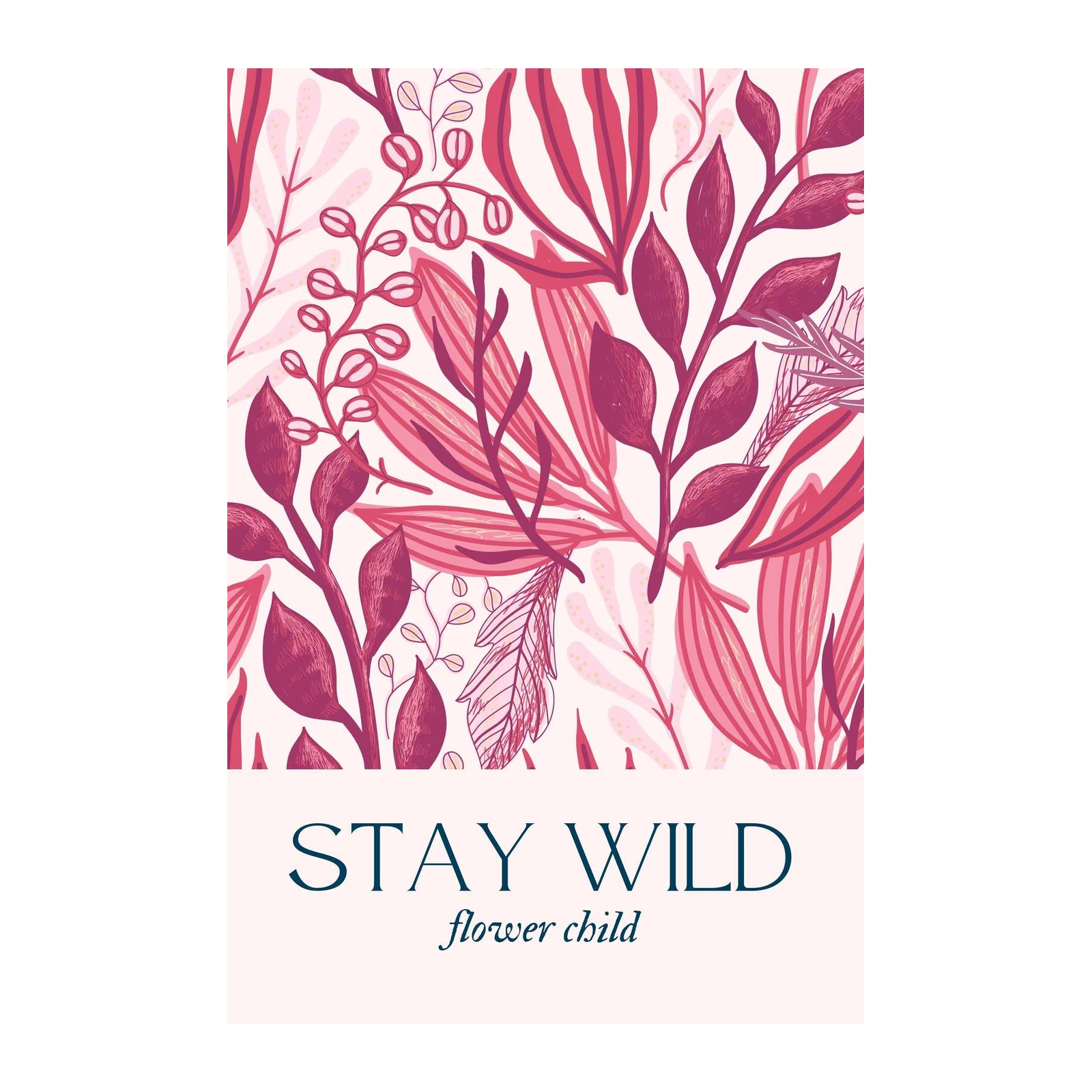 Stay Wild Flower Child Botanical Wall Art