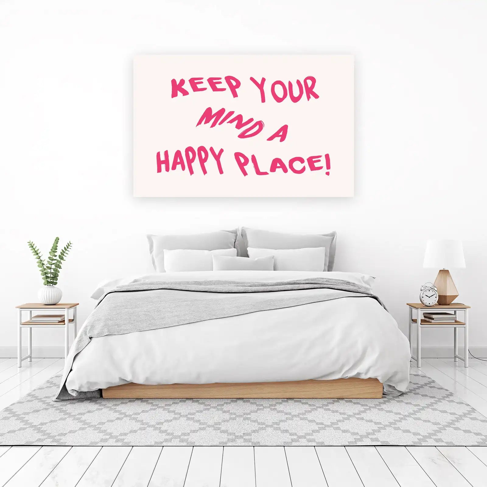 Keep Your Mind Happy Place Motivational Wall Art