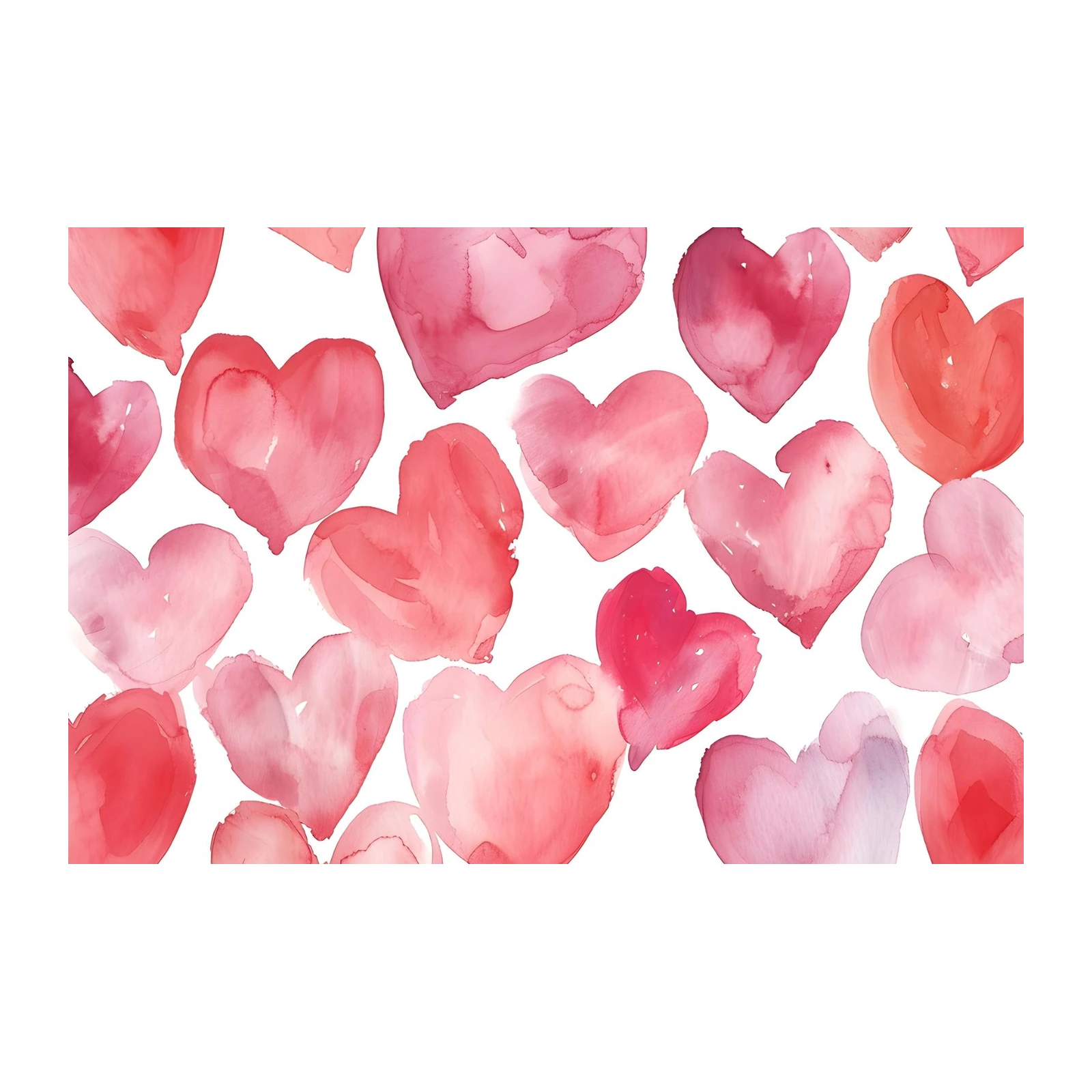 Watercolor Hearts Romantic Wall Art