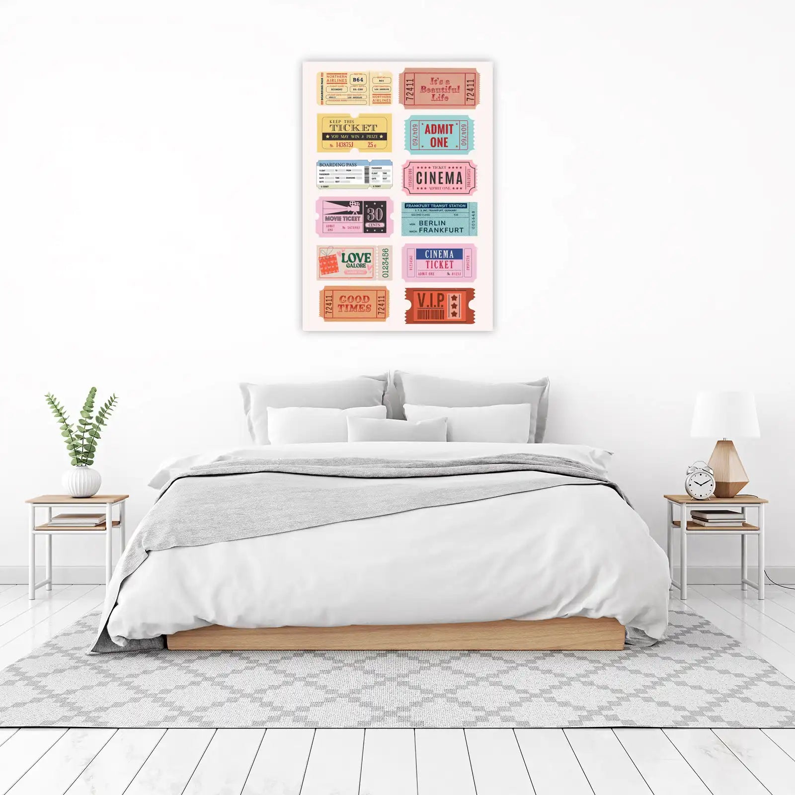 Retro Ticket Collage Wall Art