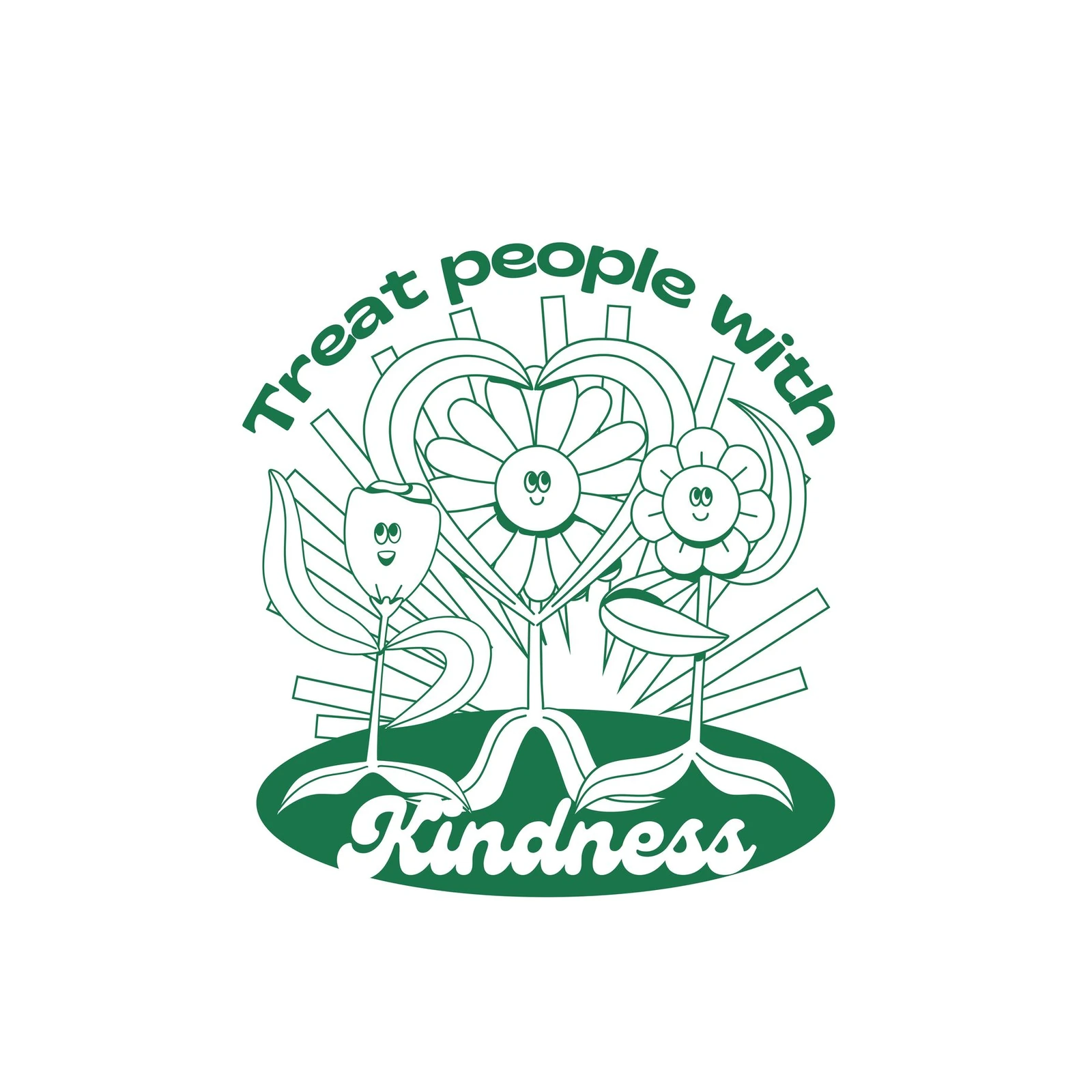 Whimsical Kindness Flowers Wall Art