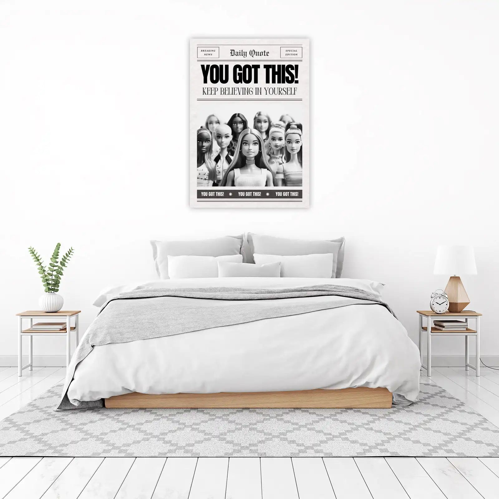 Motivational "You Got This!" Barbie Quote Wall Art