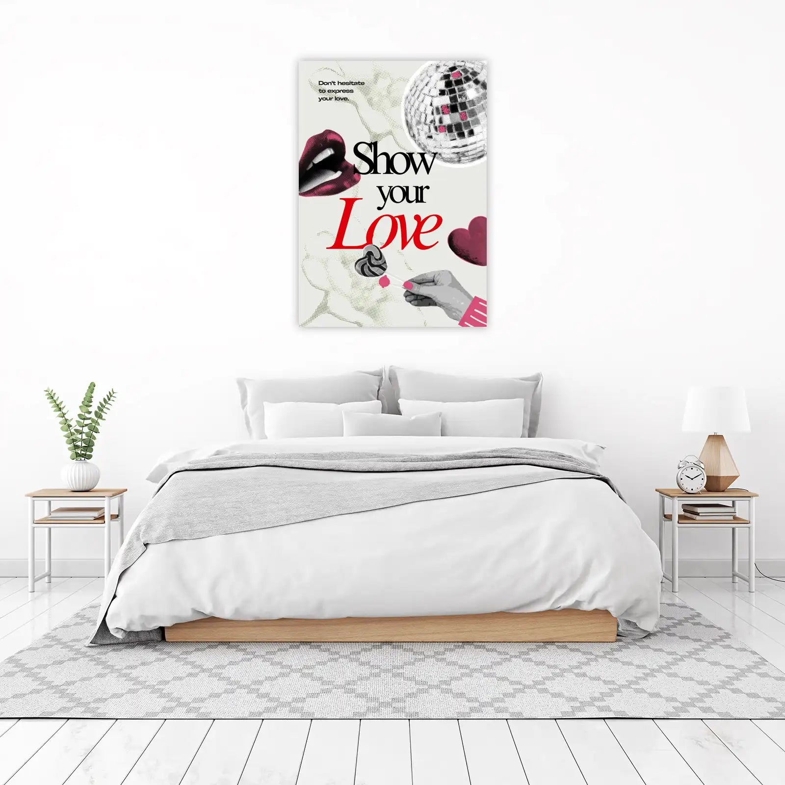 Show Your Love Retro Disco Lips Wall Art
