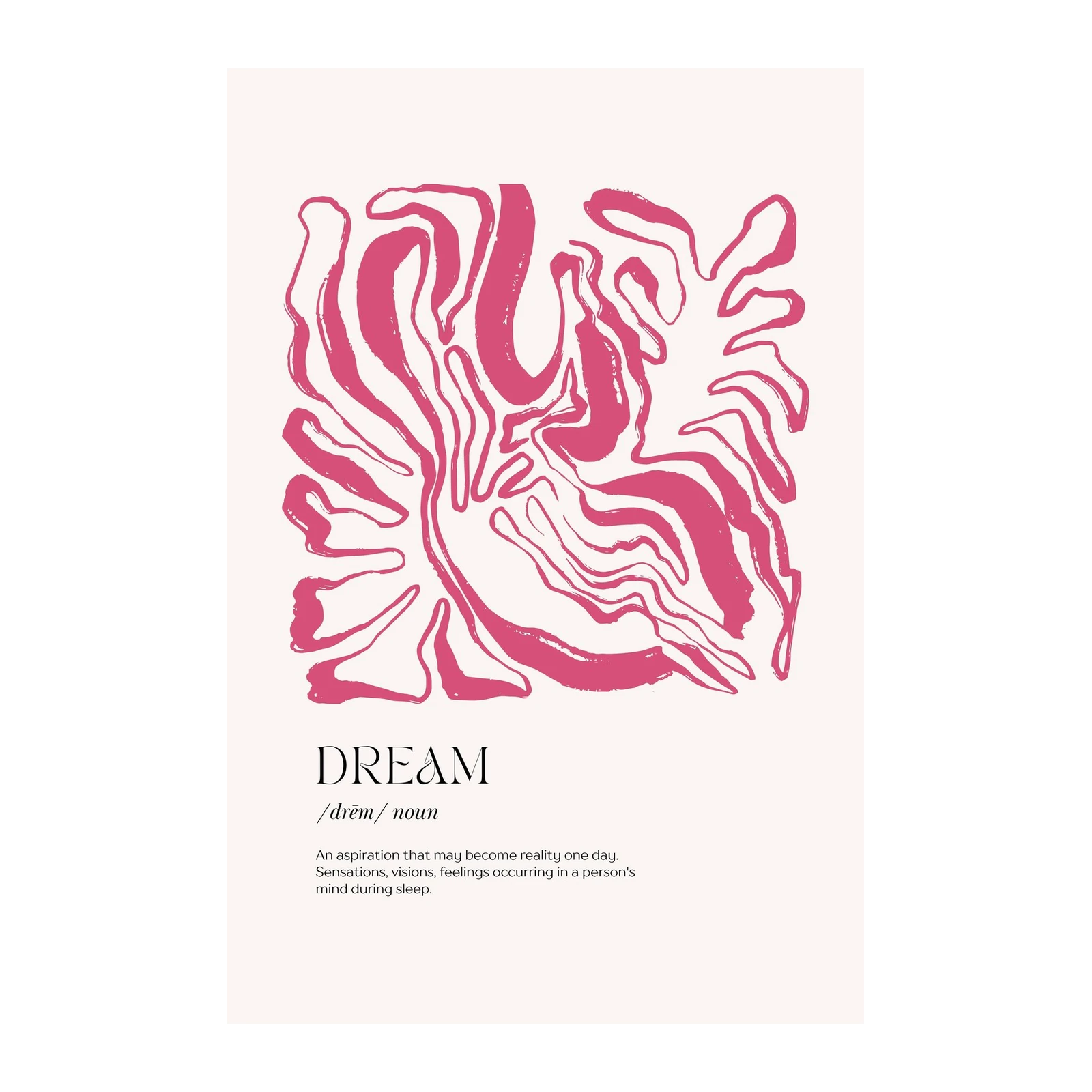 Pink Abstract Brush Stroke Dream Wall Art