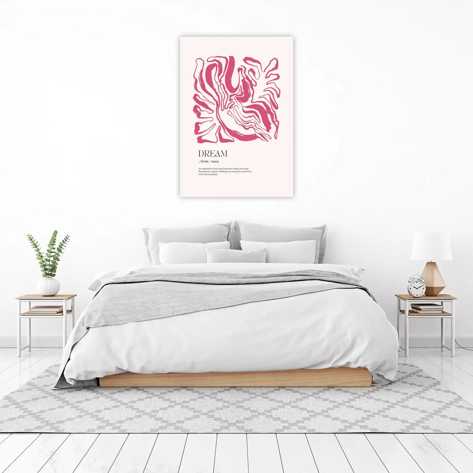 Pink Abstract Brush Stroke Dream Wall Art