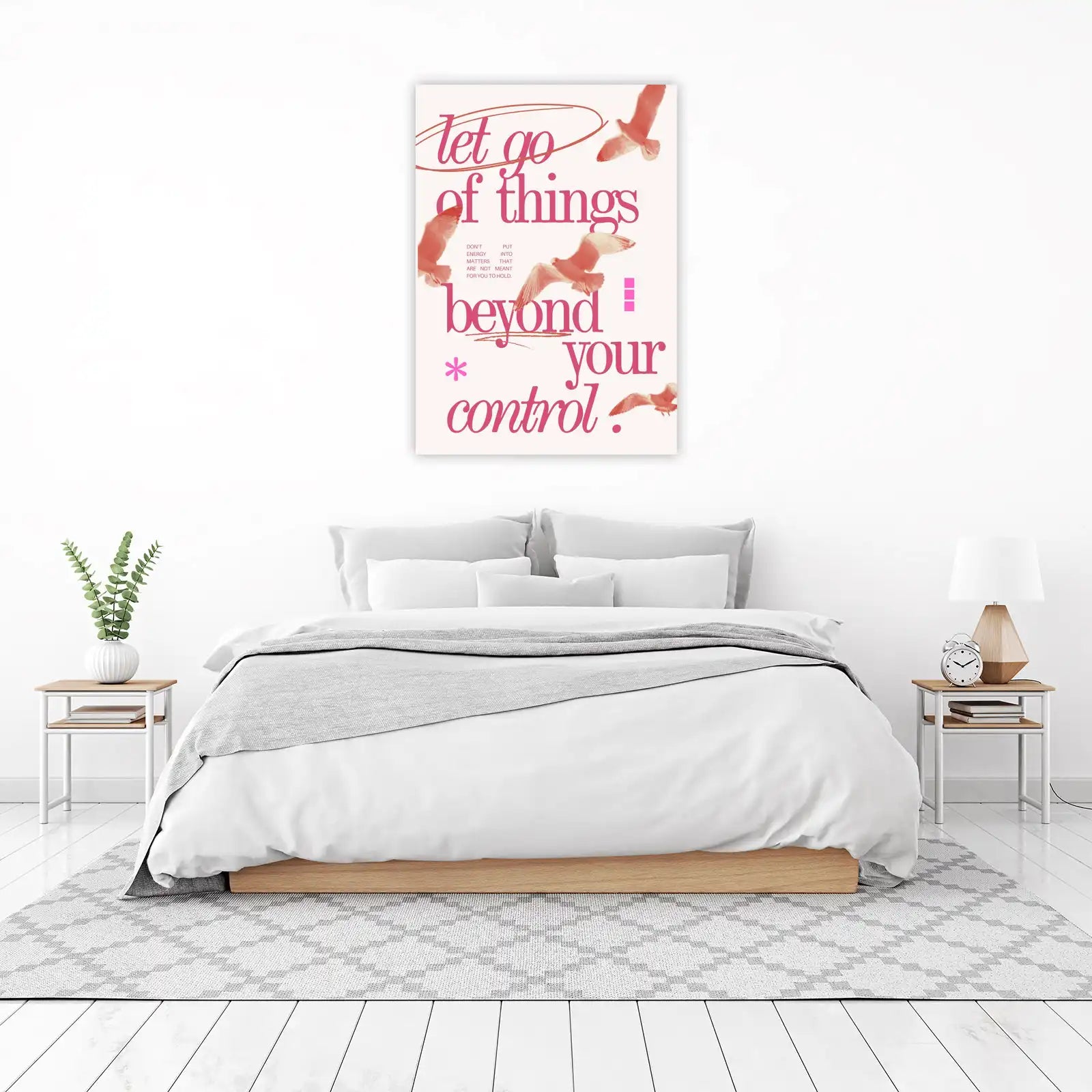 Let Go Positive Quote Seagull Wall Art