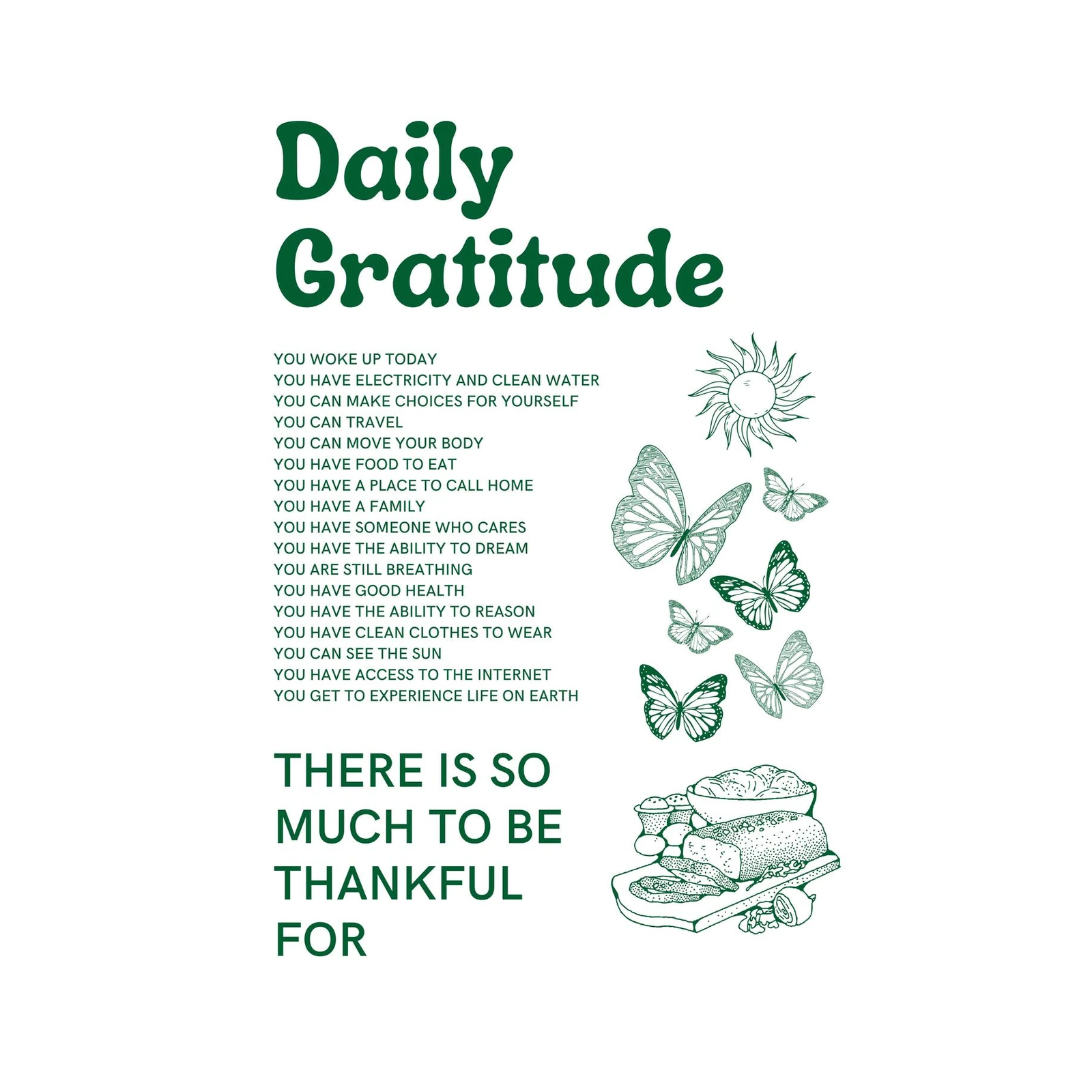 Daily Gratitude Boho Butterfly & Sun Wall Art