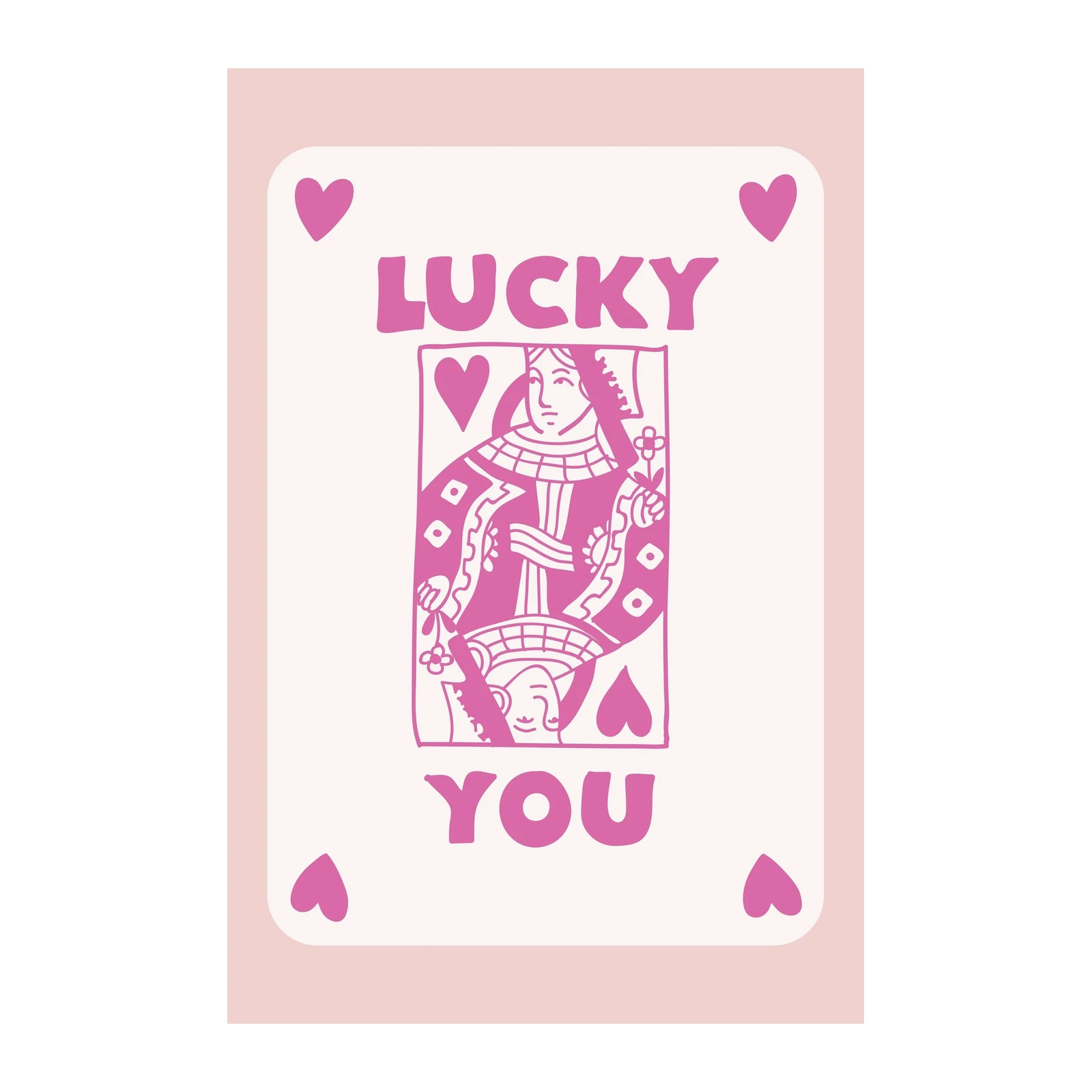 Lucky Queen of Hearts Card Wall Art