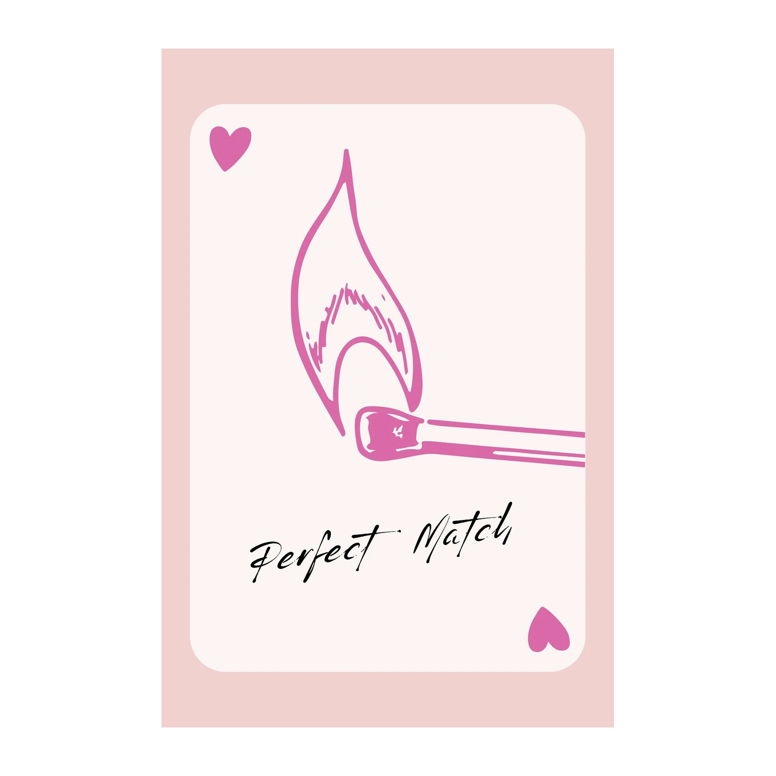 Perfect Match Pink Flame Card Wall Art