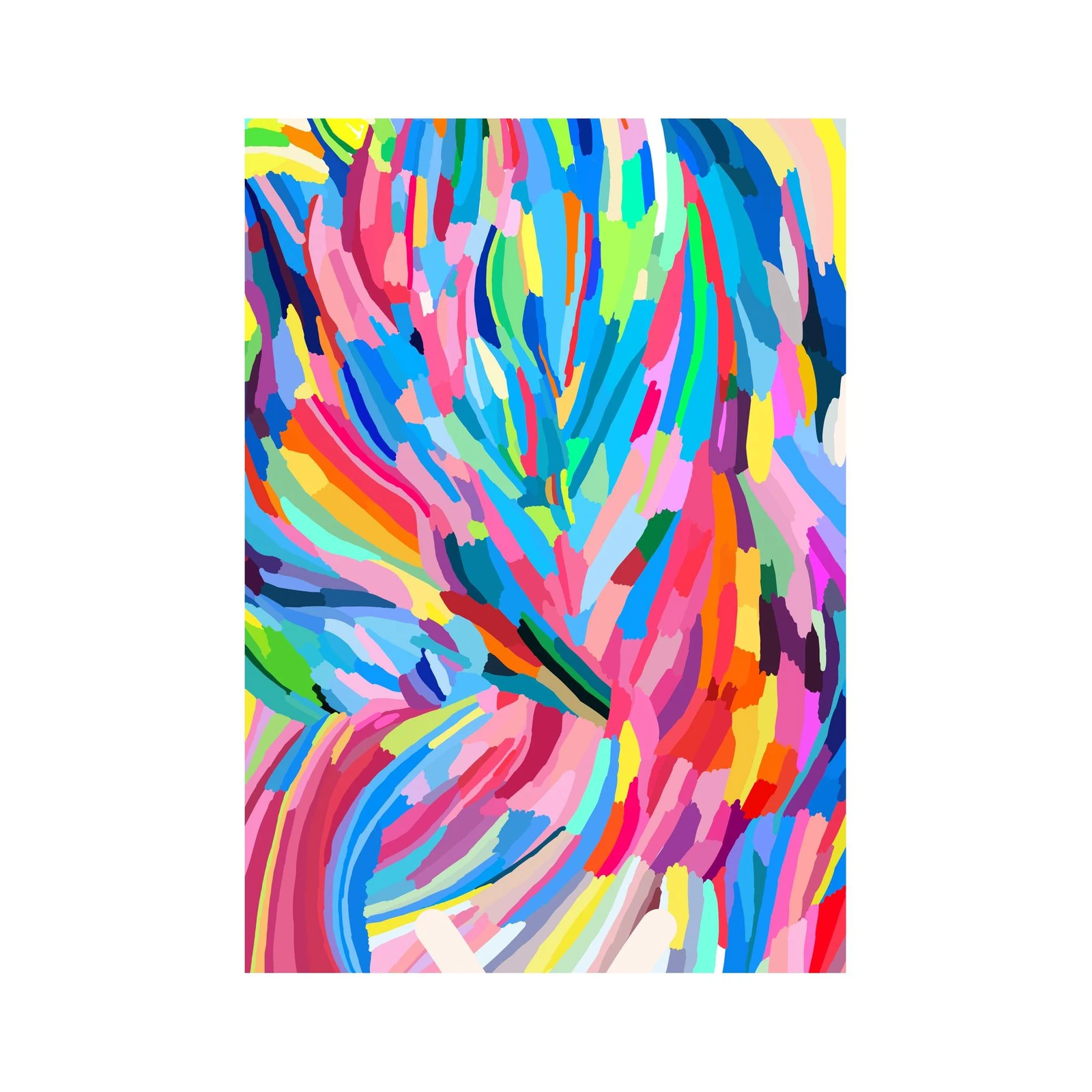 Vibrant Abstract Strokes Wall Art