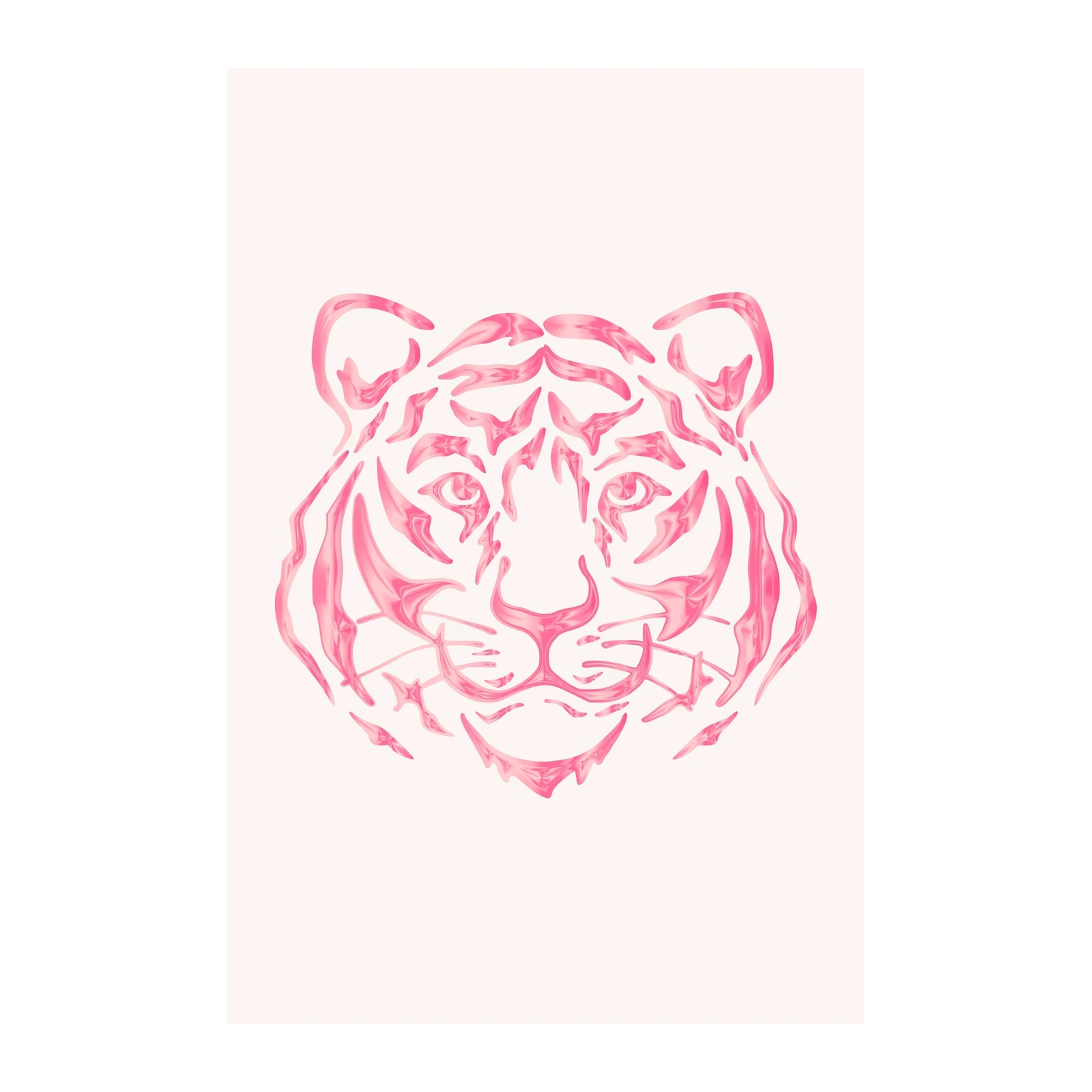 Pink Abstract Tiger Art Wall Art