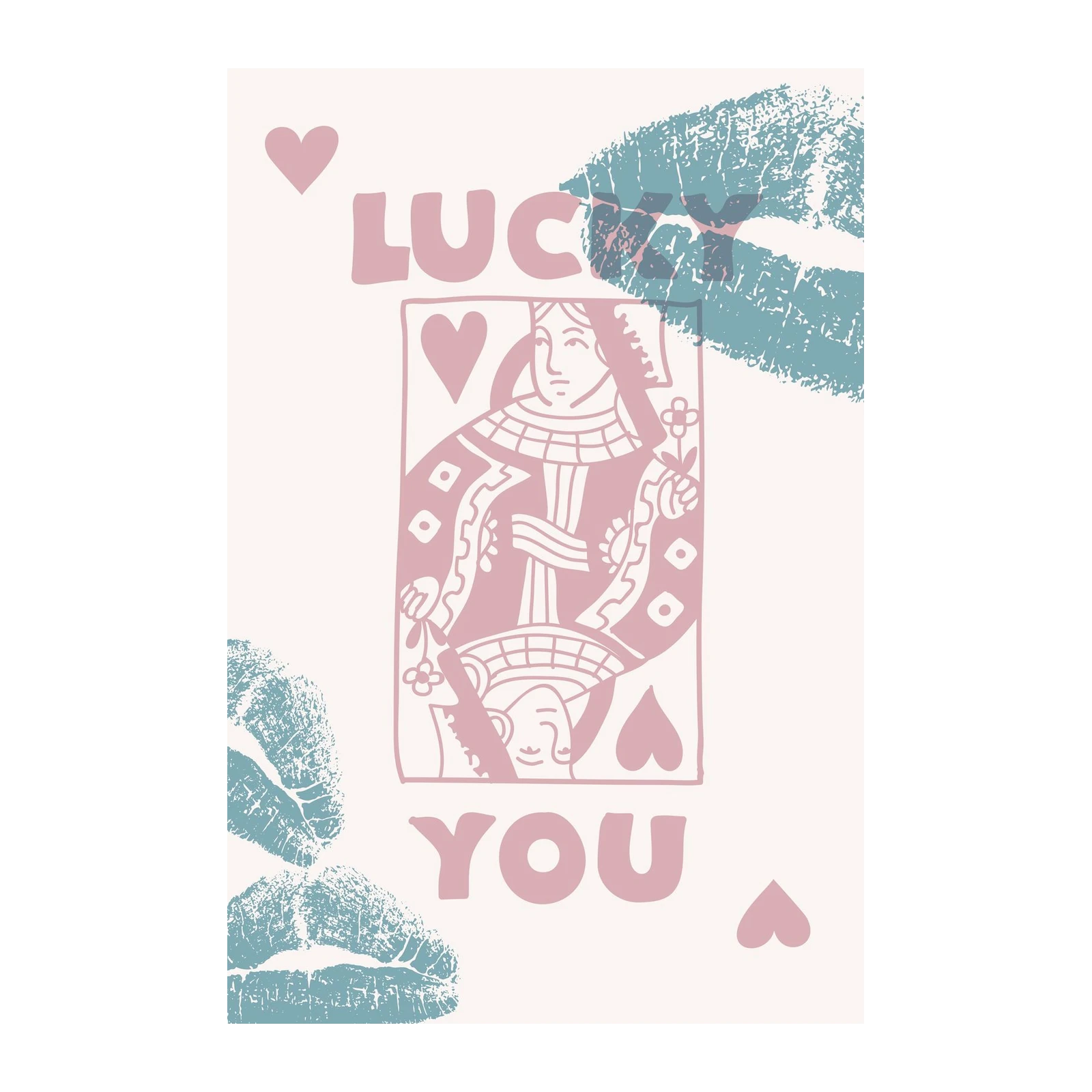 Lucky You Queen of Hearts Kiss Wall Art