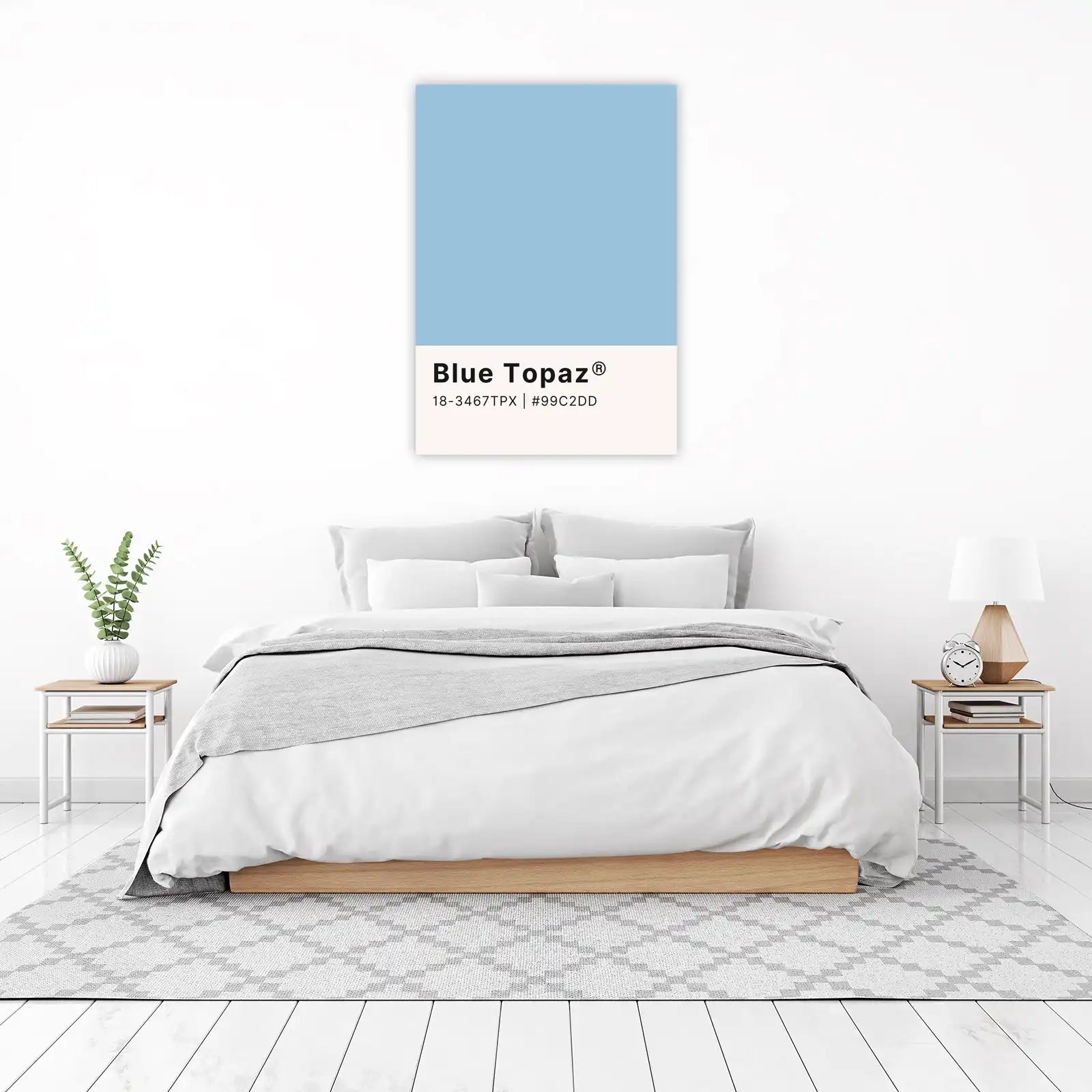 Serene Blue Topaz Minimalist Wall Art