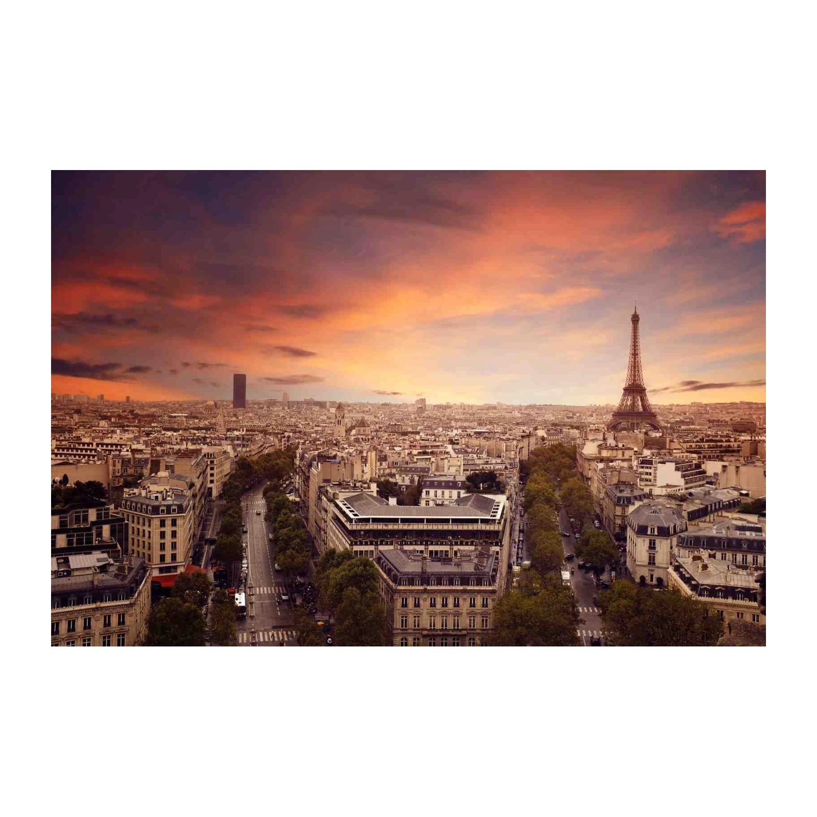 Parisian Sunset Skyline Eiffel Tower Wall Art