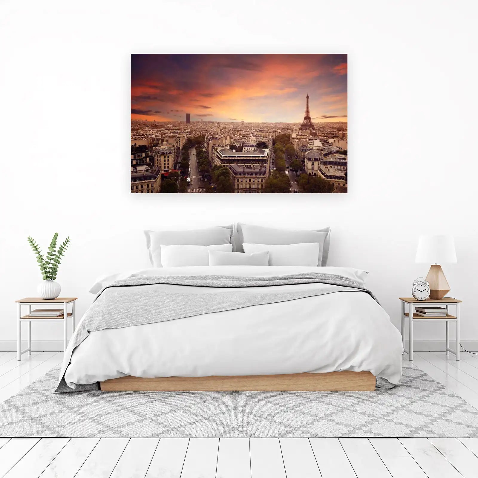 Parisian Sunset Skyline Eiffel Tower Wall Art