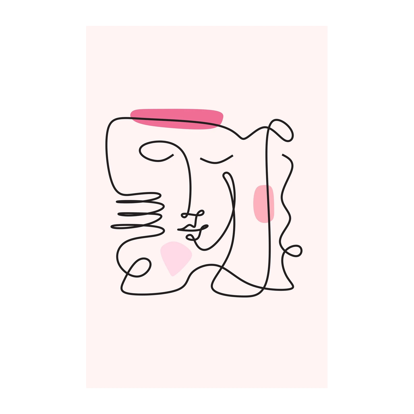 Modern Abstract Face Line Art Wall Art