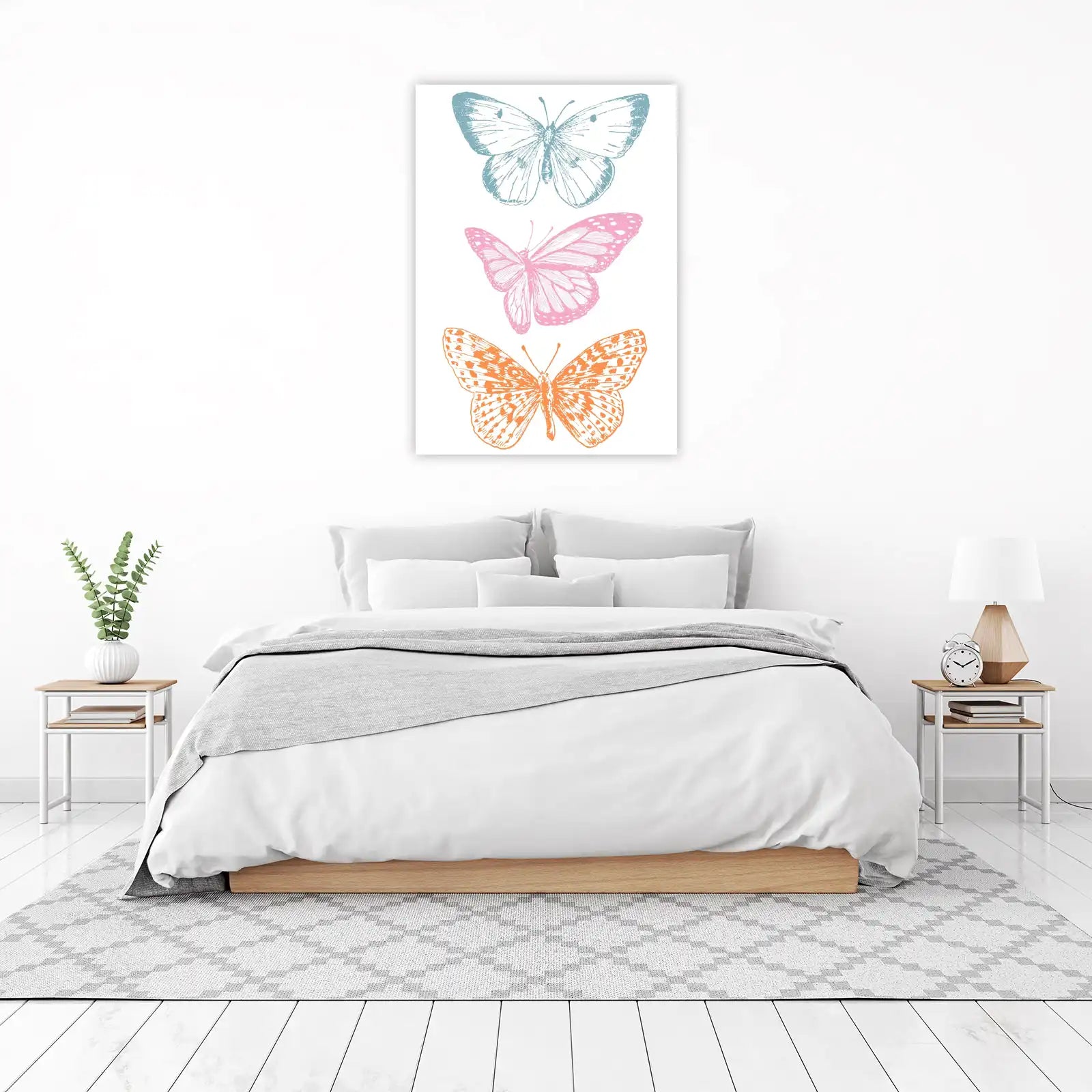 Vibrant Butterfly Trio Wall Art Wall Art