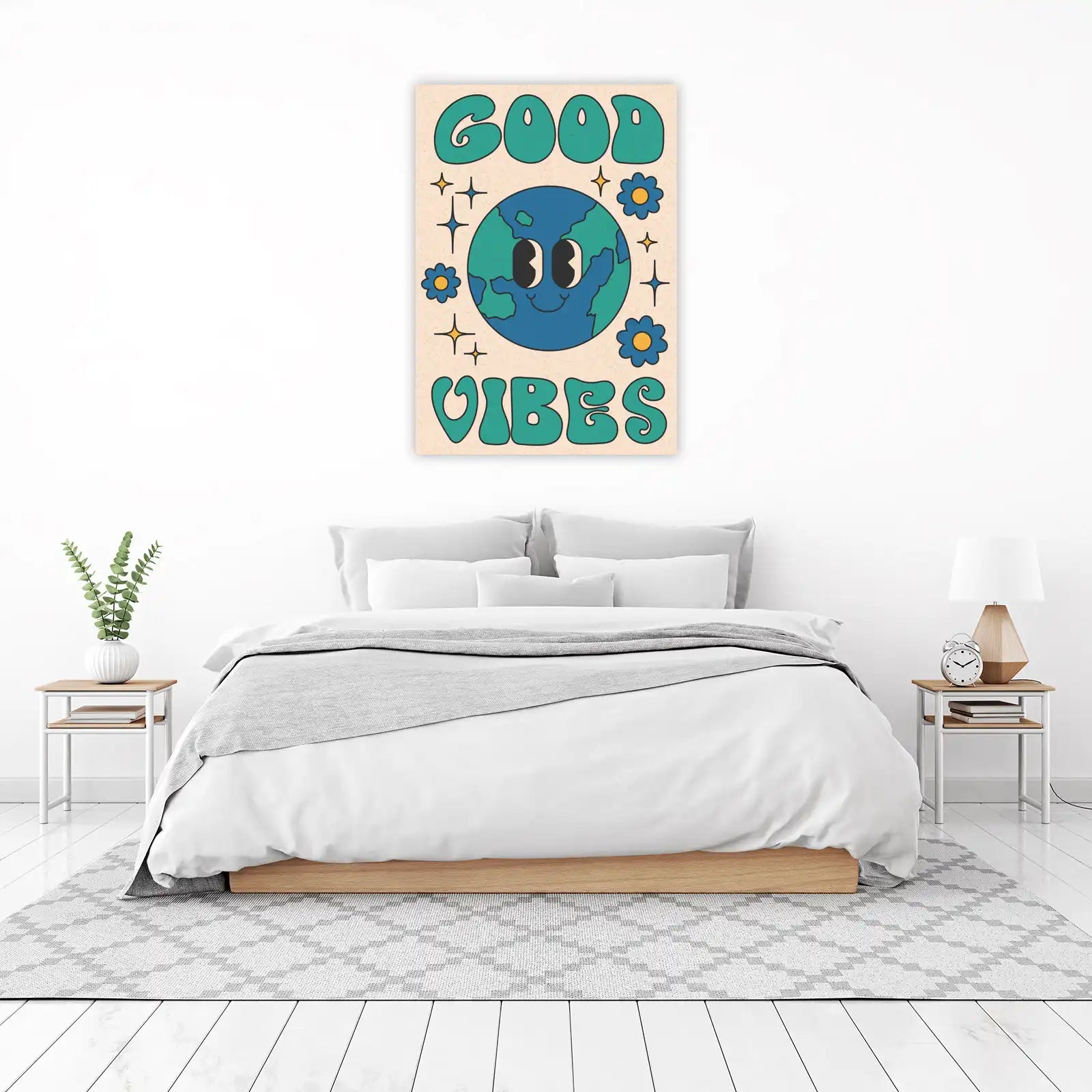 Retro Earth Good Vibes Wall Art