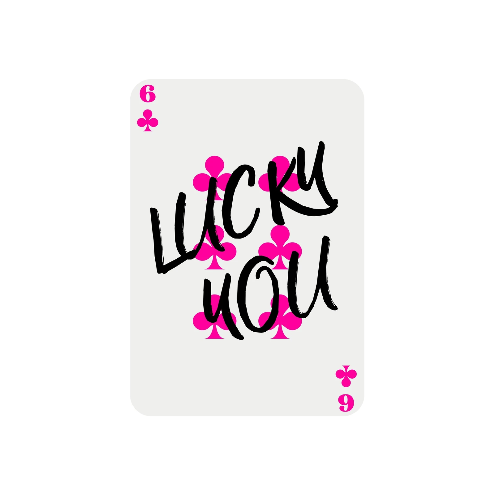 Lucky You Pink Clubs Card Wall Art