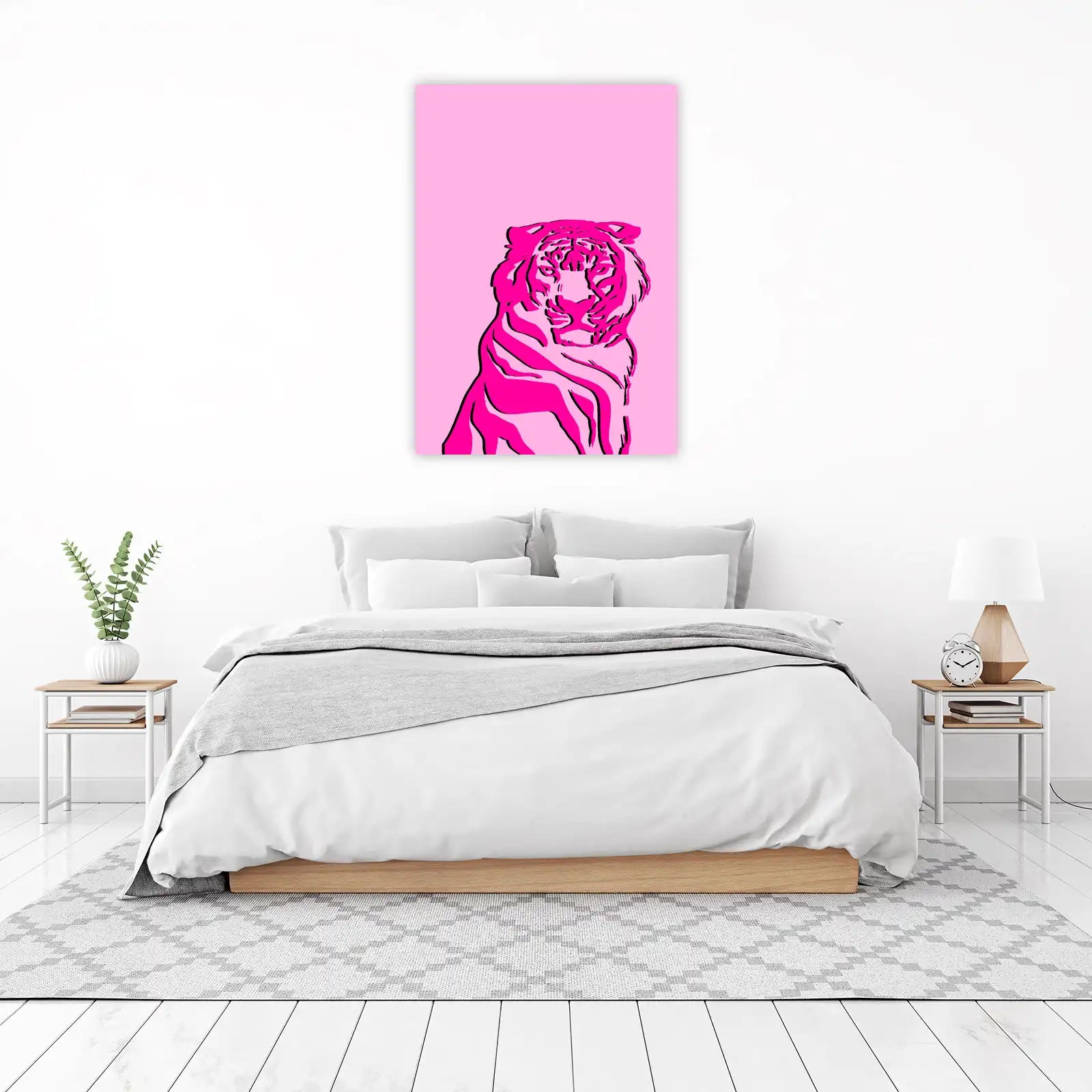 Bold Pink Tiger Pop Art Wall Art