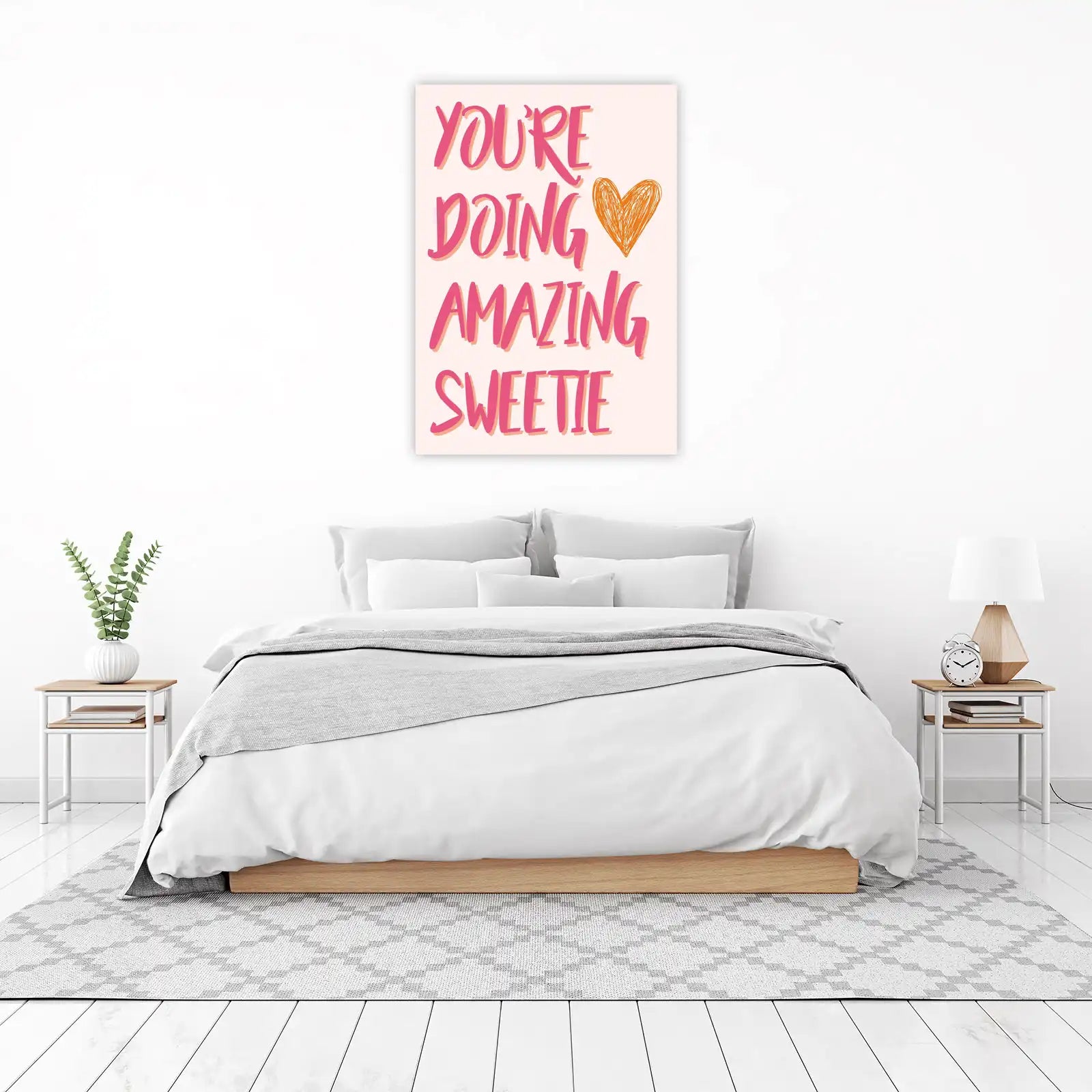 You're Doing Amazing Sweetie Pink Heart Wall Art