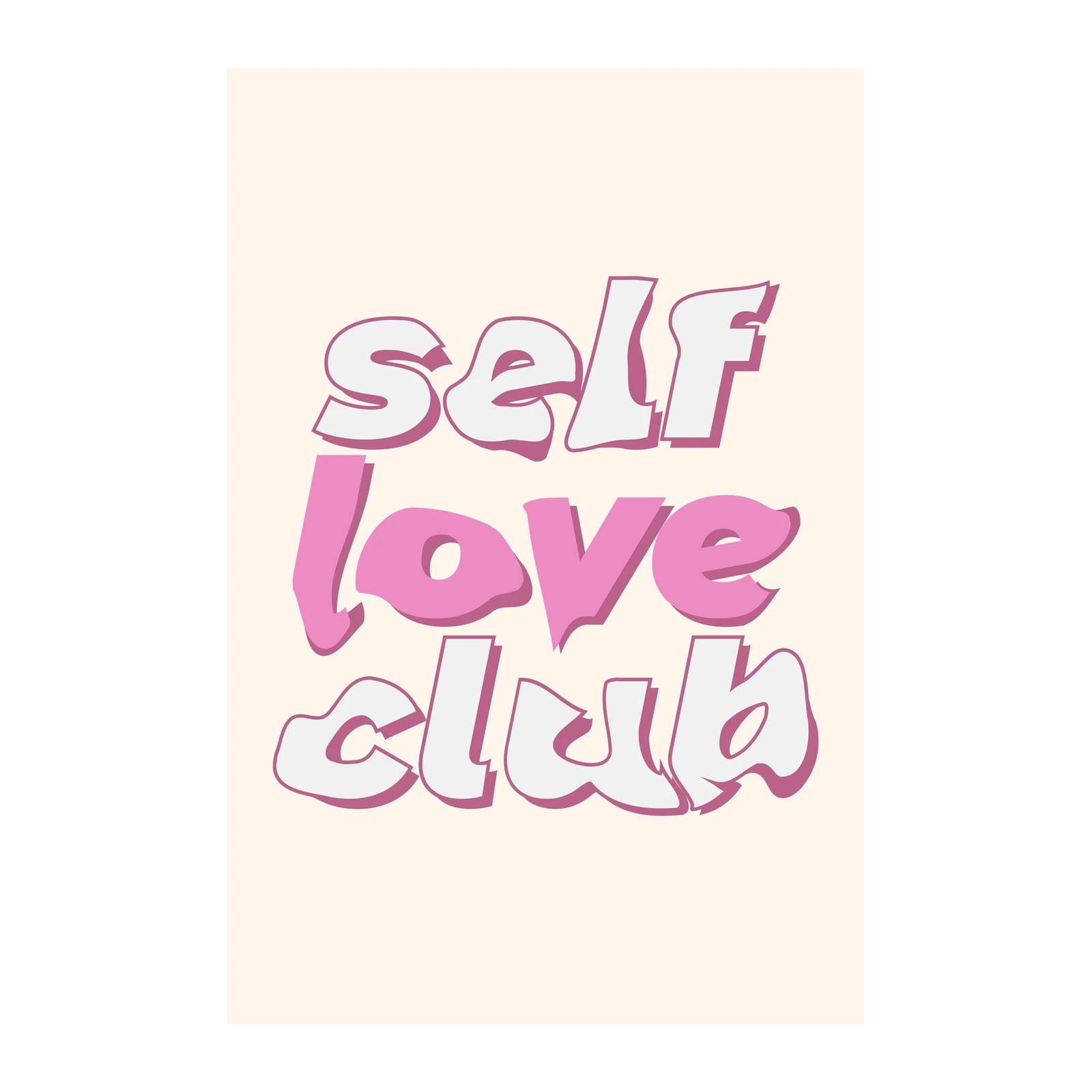 Self Love Club Retro Aesthetic Wall Art