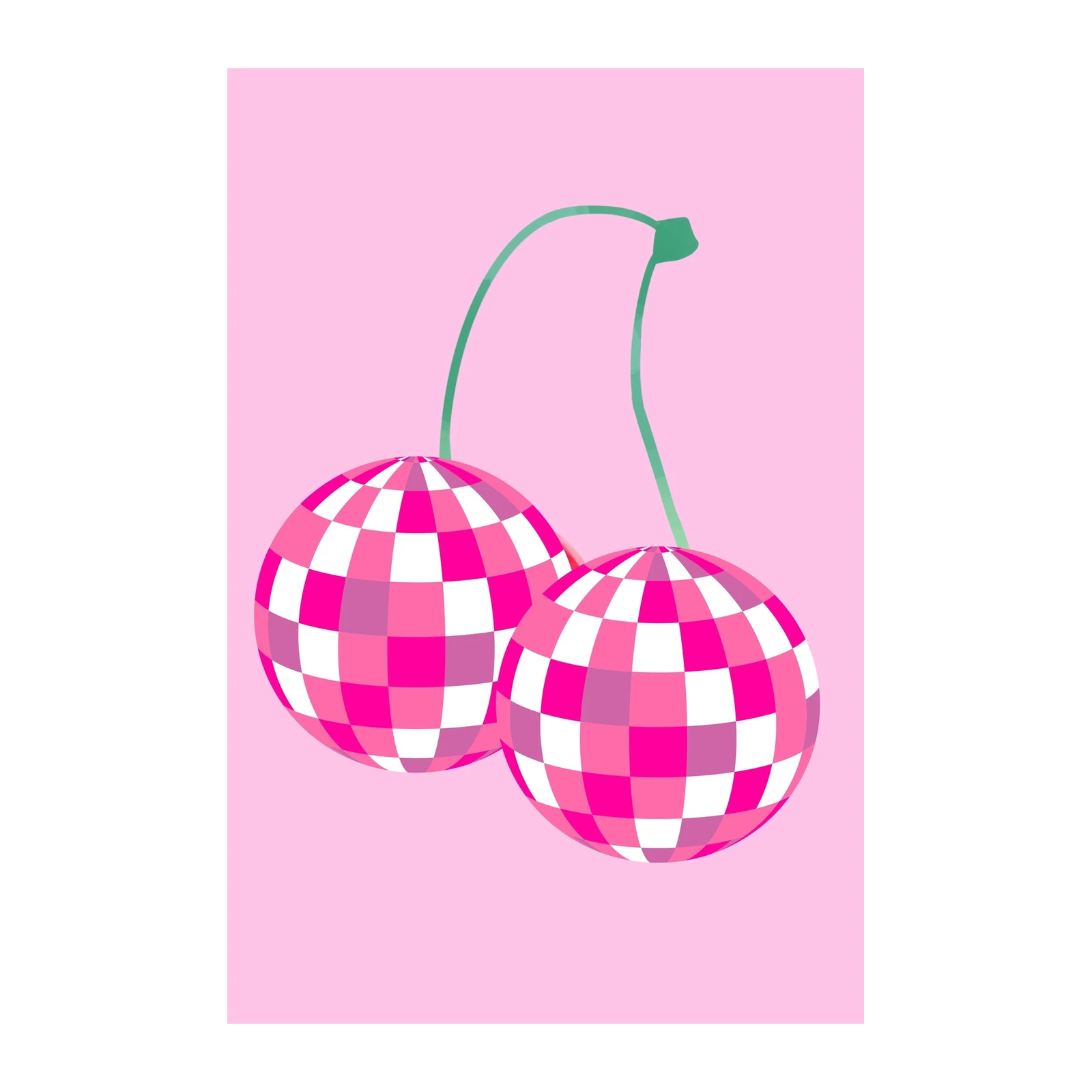 Pink Disco Cherries Art Wall Art