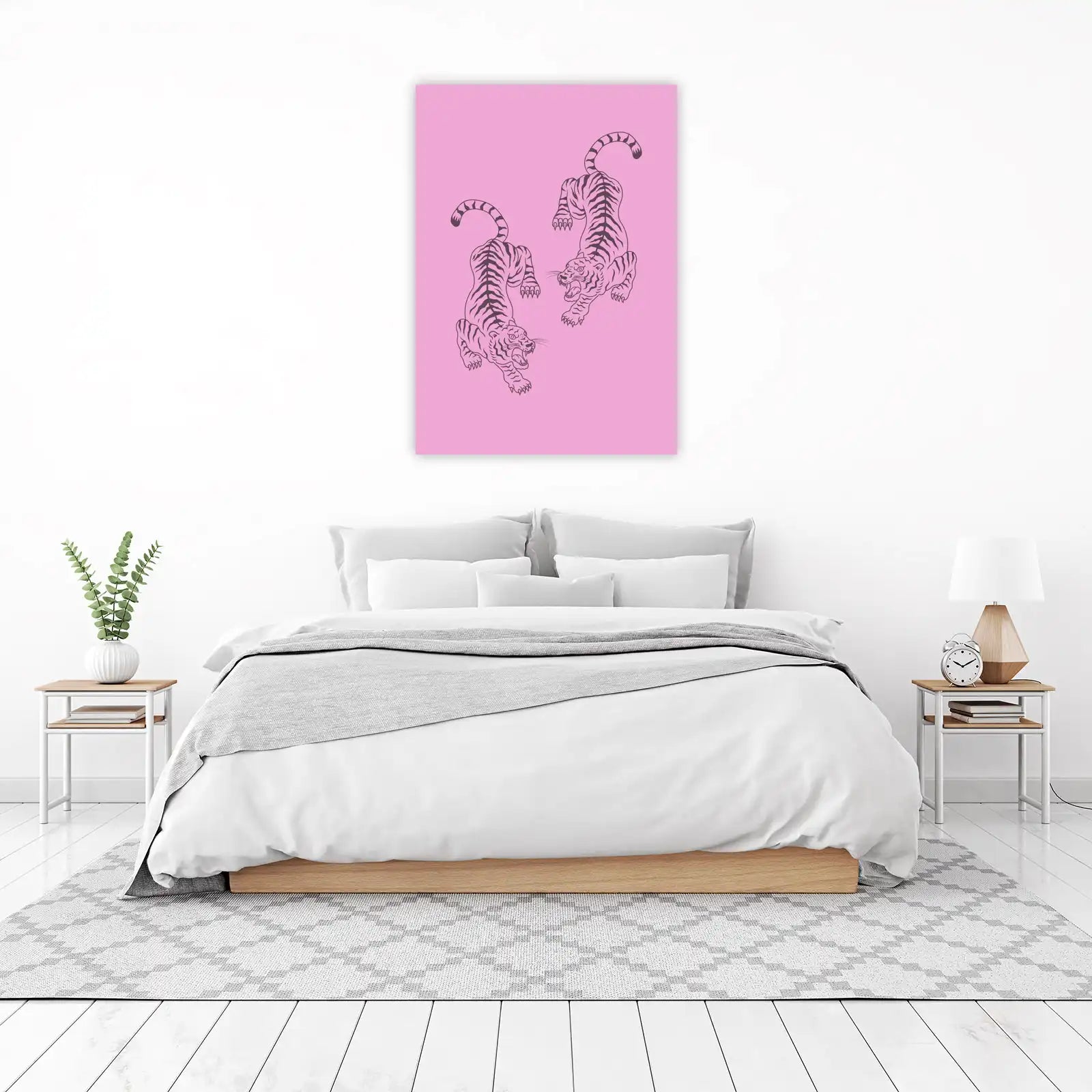 Bold Tiger Duo Pink Wall Art