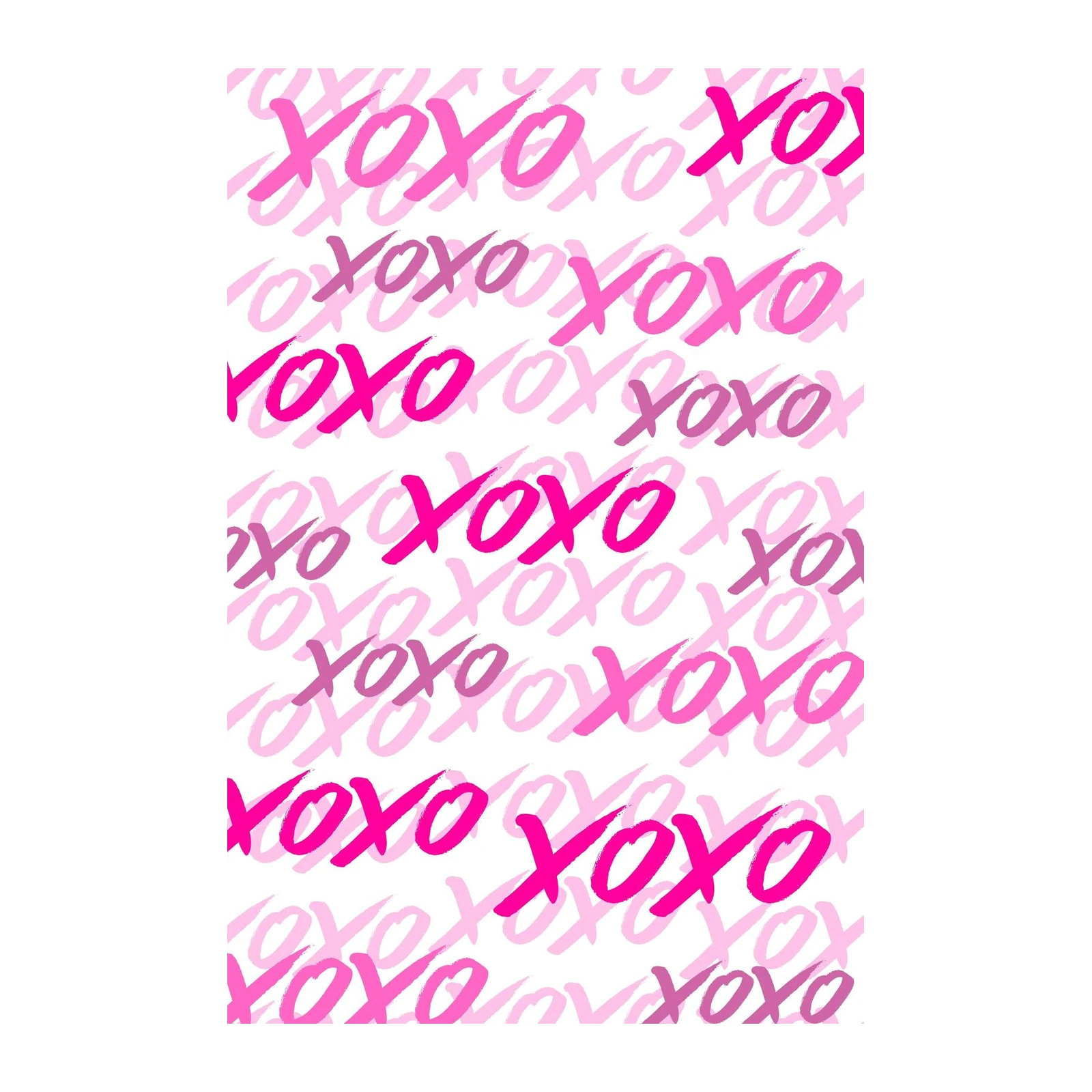 Pink XOXO Brushstroke Wall Art