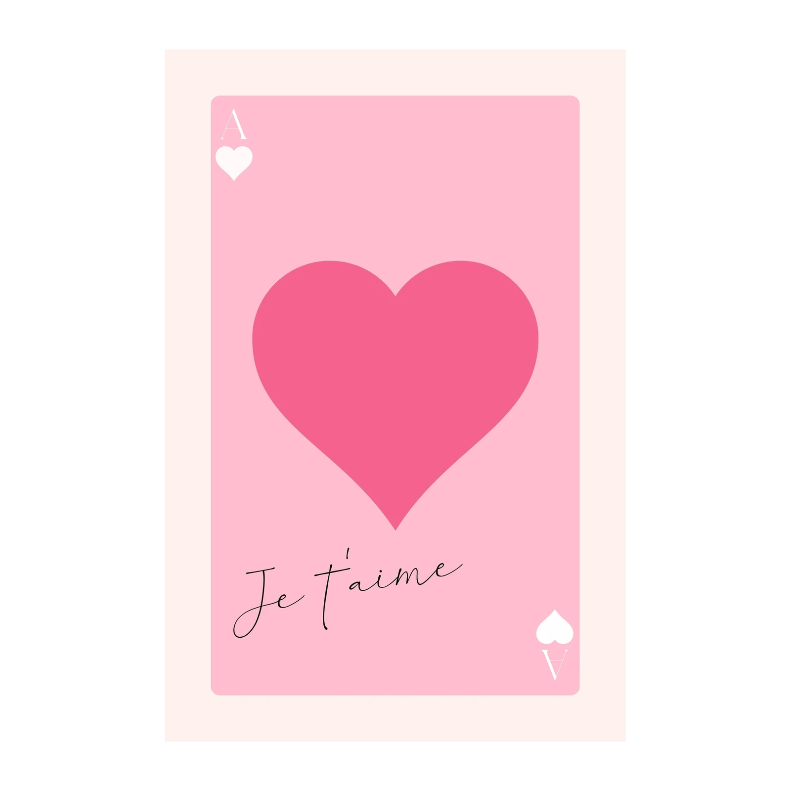 Ace of Hearts Je t'aime Wall Art