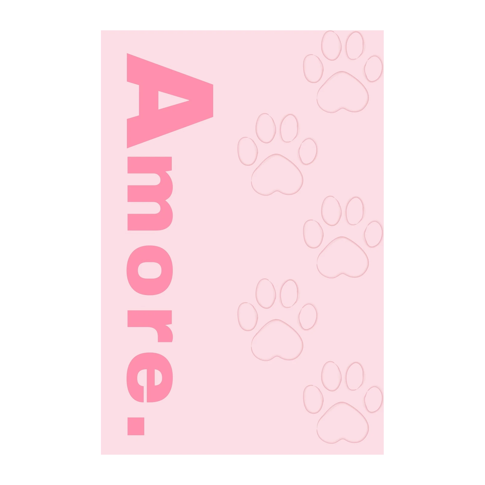 Amore Paw Print Pink Cute Pet Wall Art