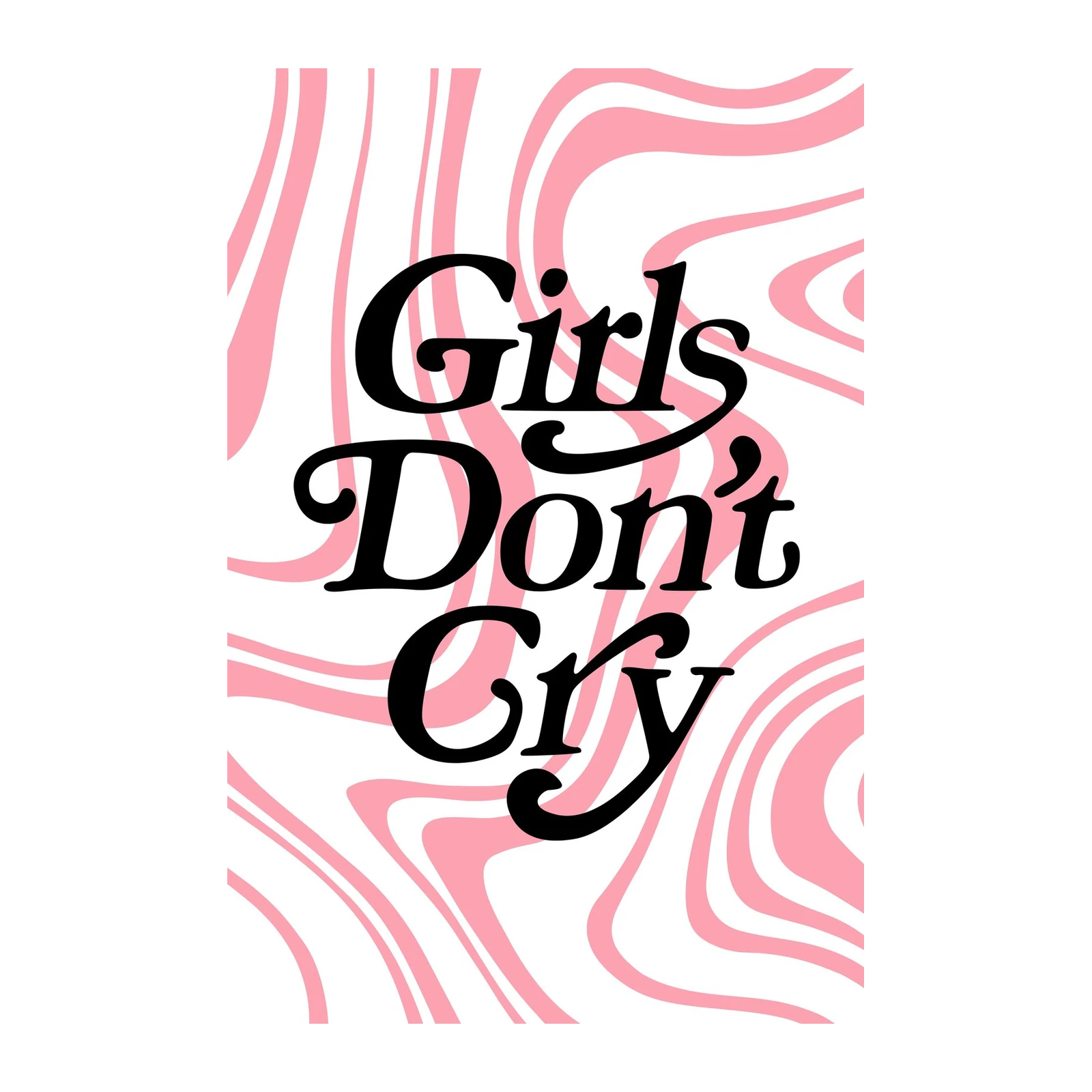 Girls Don't Cry Retro Pink Swirl Wall Art