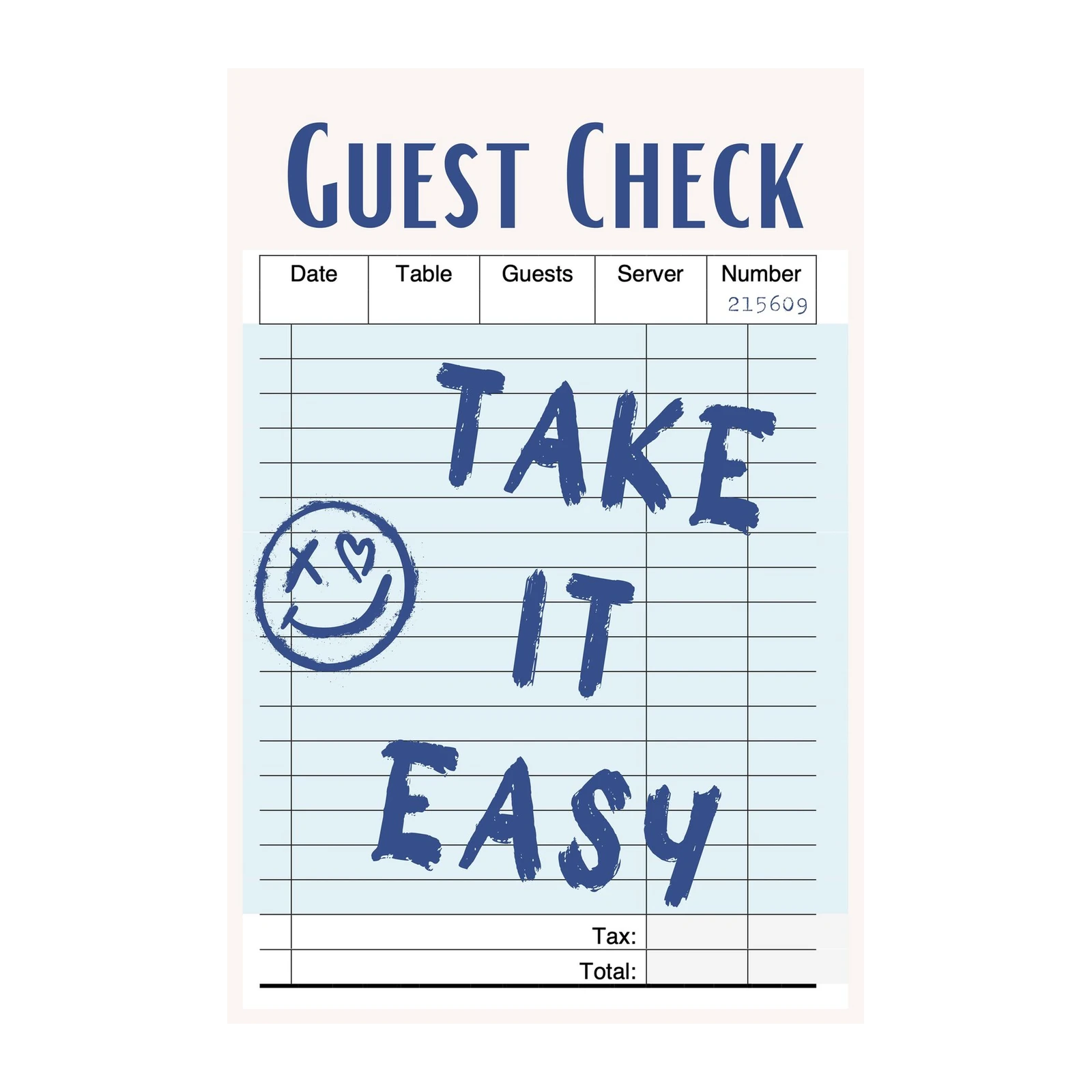 Take It Easy Guest Check Wall Art