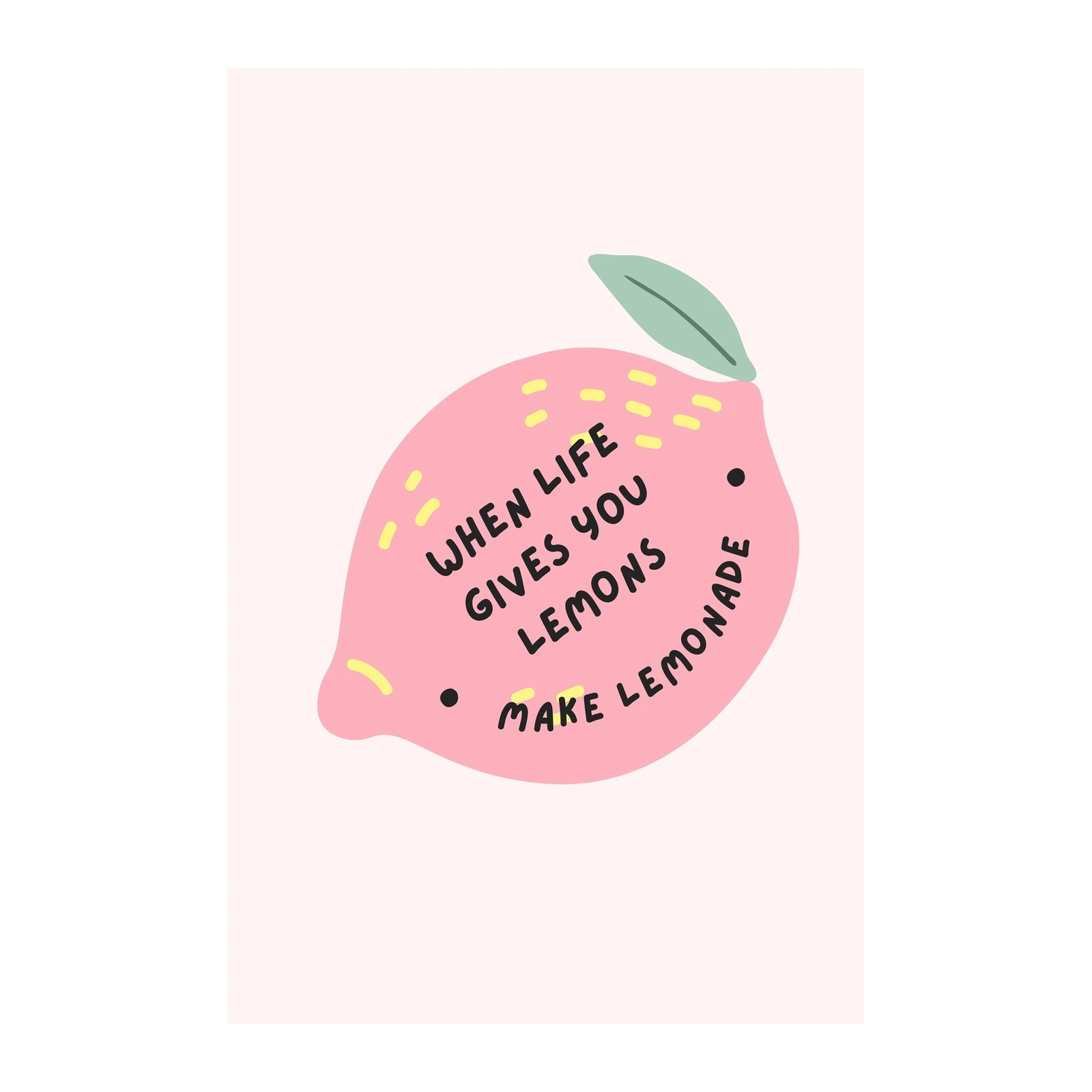 Pink Lemonade Vibes Typography Wall Art