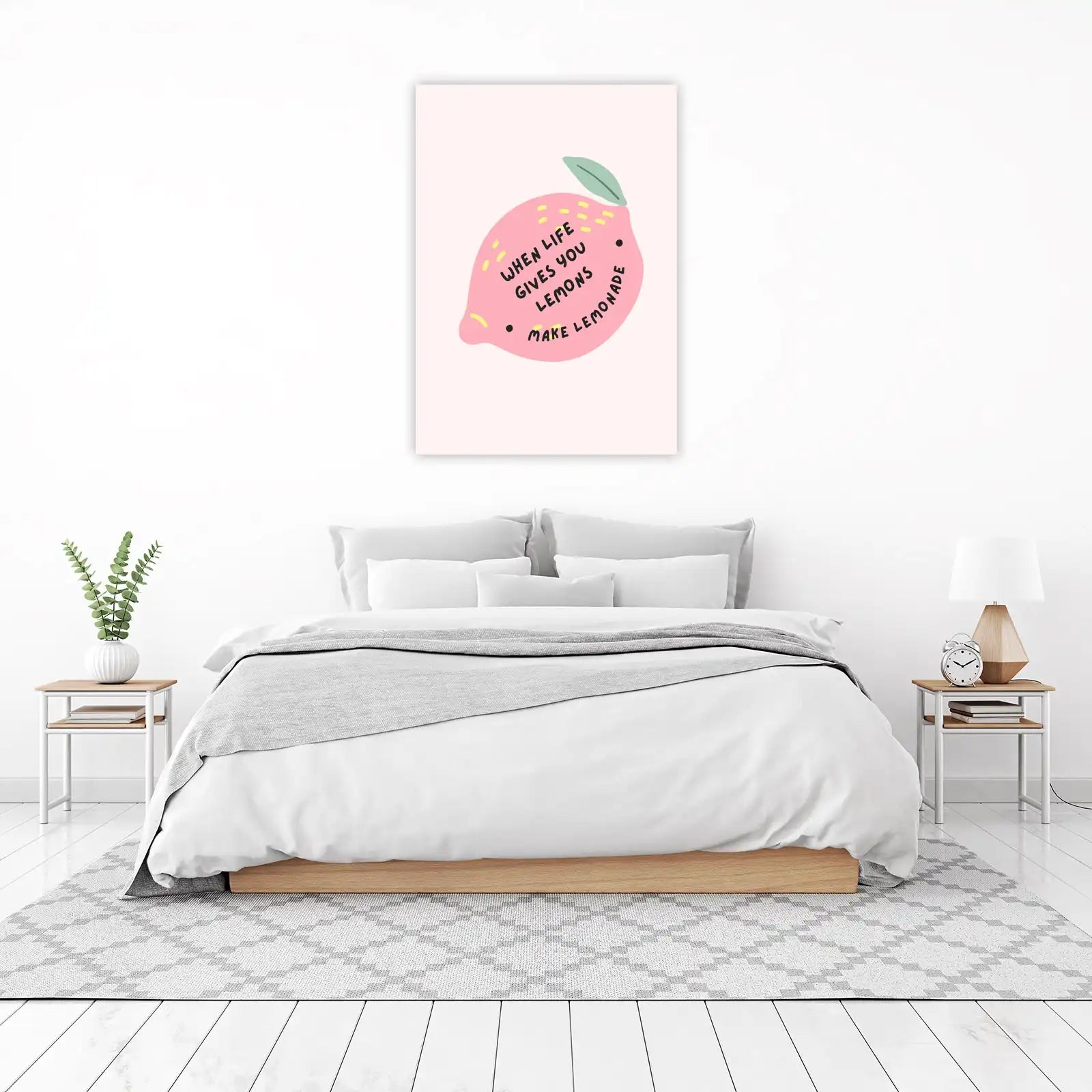 Pink Lemonade Vibes Typography Wall Art