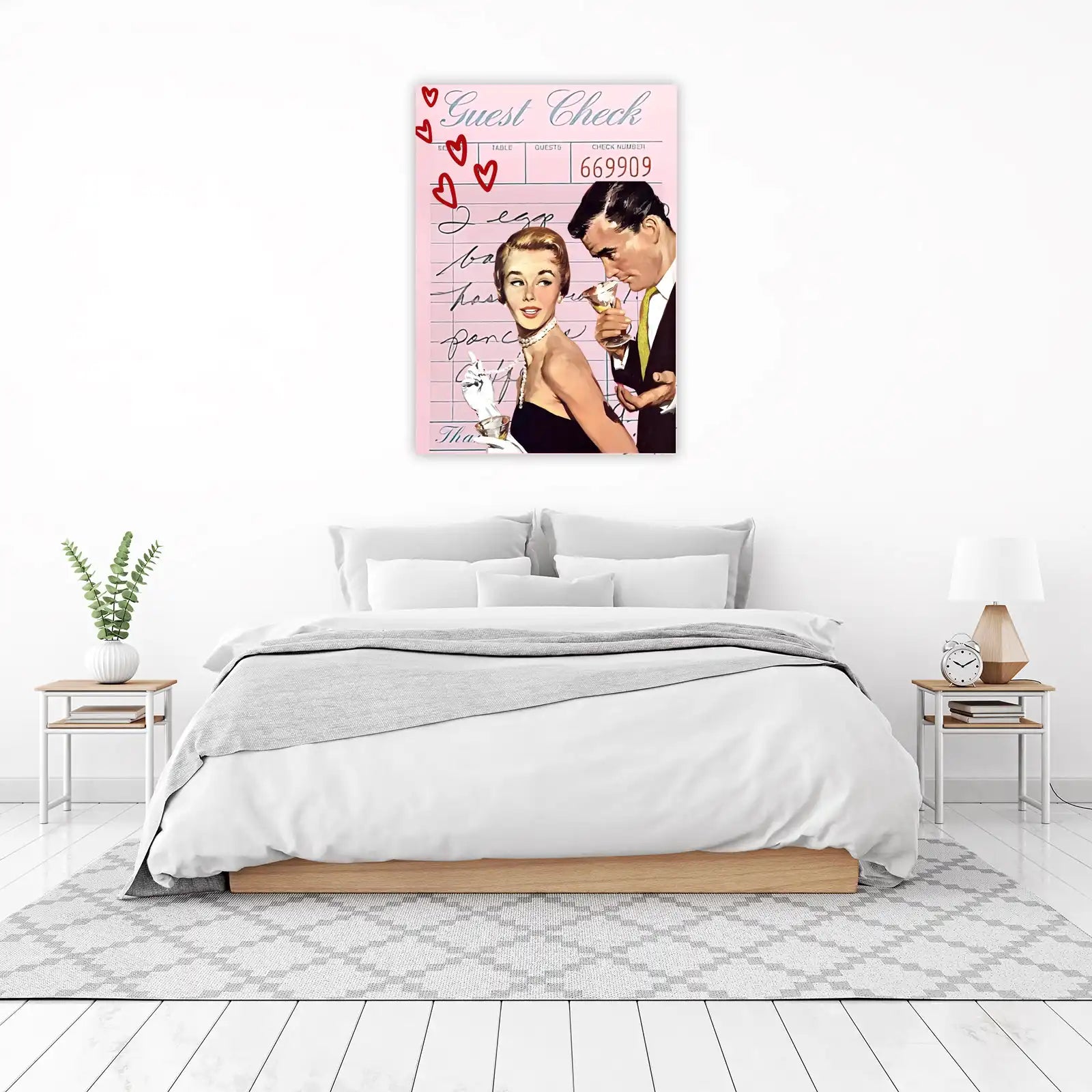Retro Romance Guest Check Wall Art
