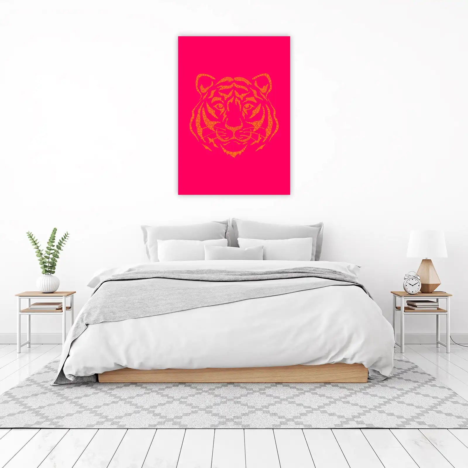 Bold Tiger Face Dot Art Wall Art