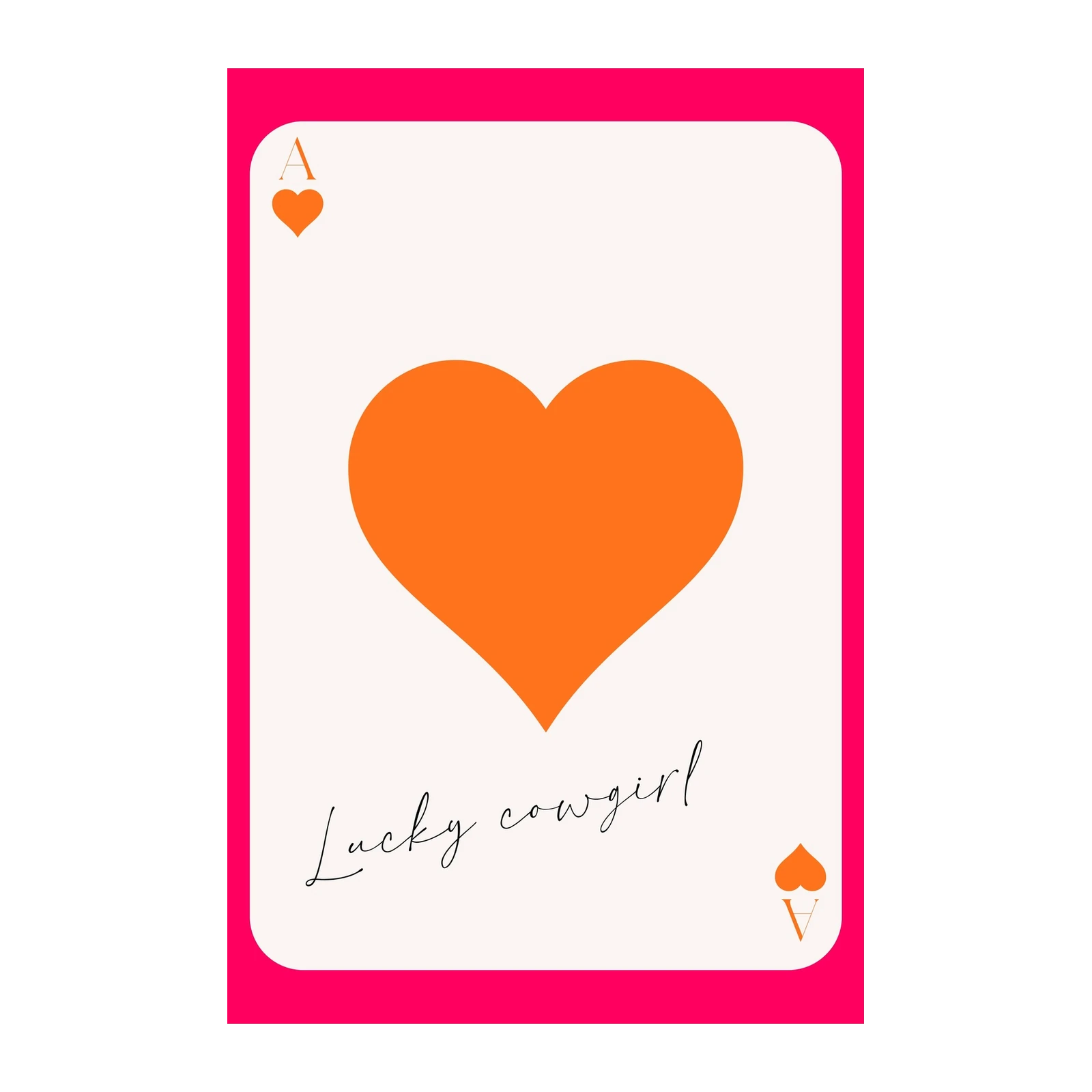 Lucky Cowgirl Ace of Hearts Wall Art