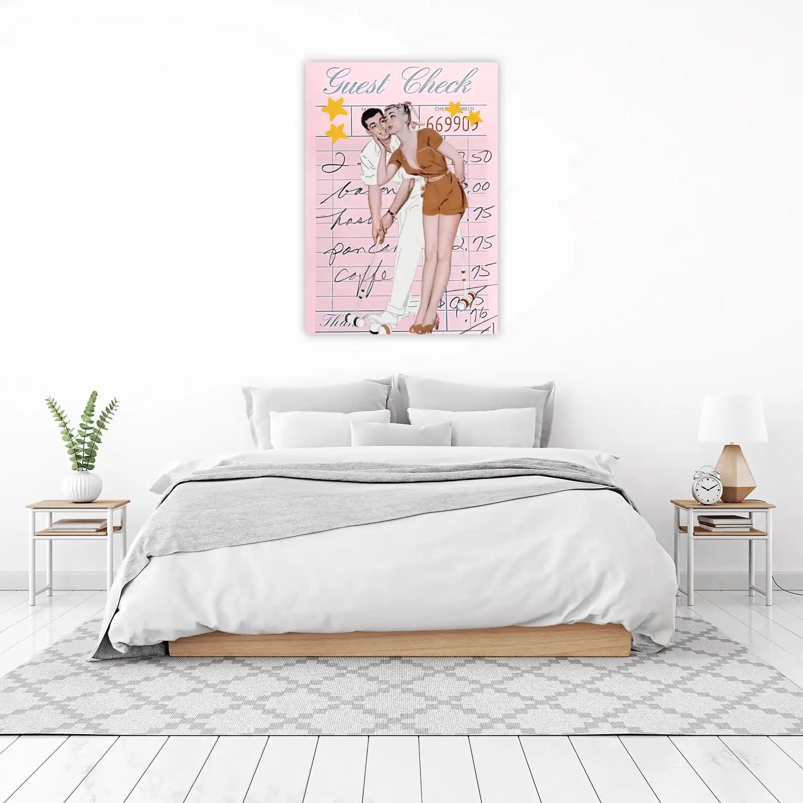 Retro Couple Croquet Kiss Vintage Wall Art