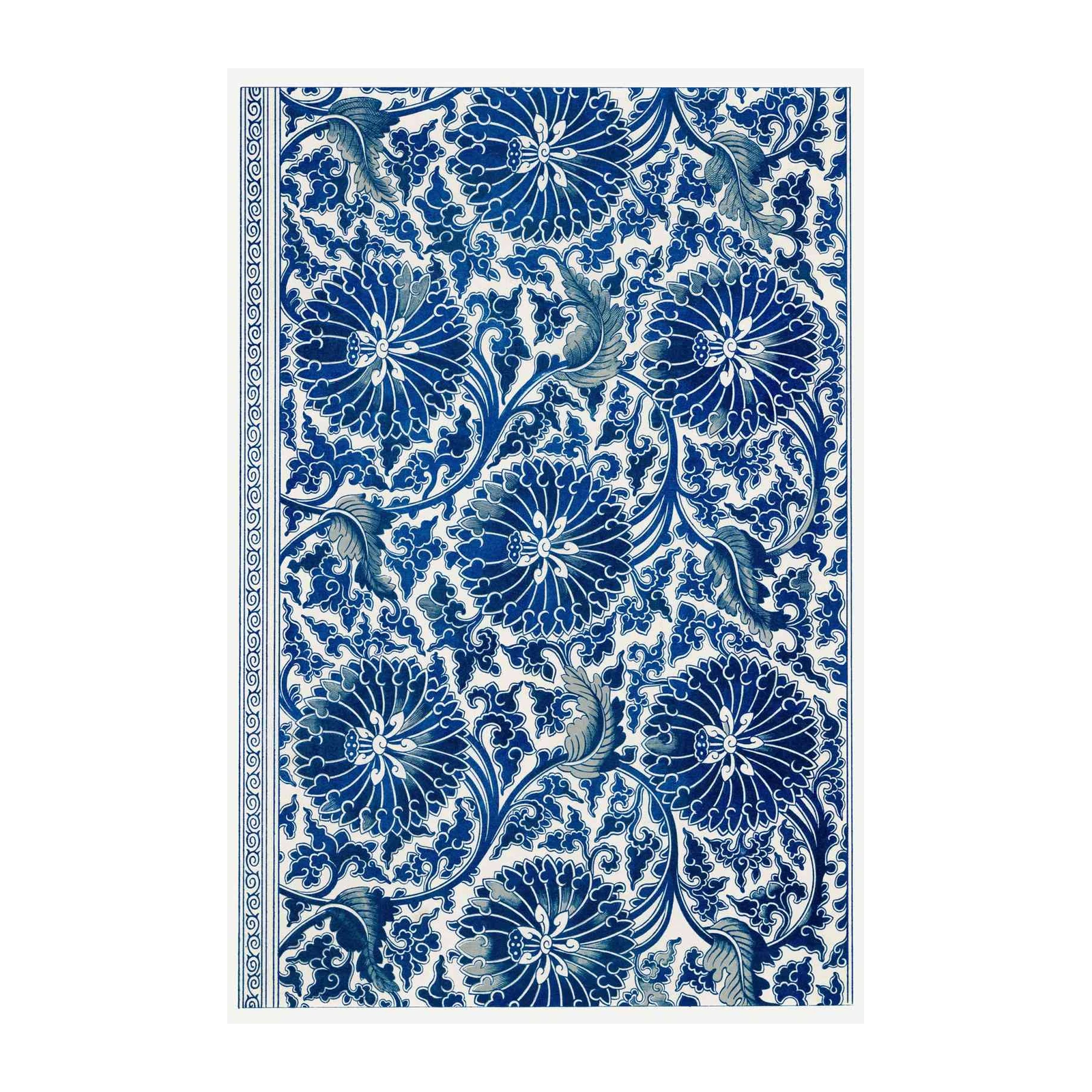 Blue Floral Asian Blossom Wall Art