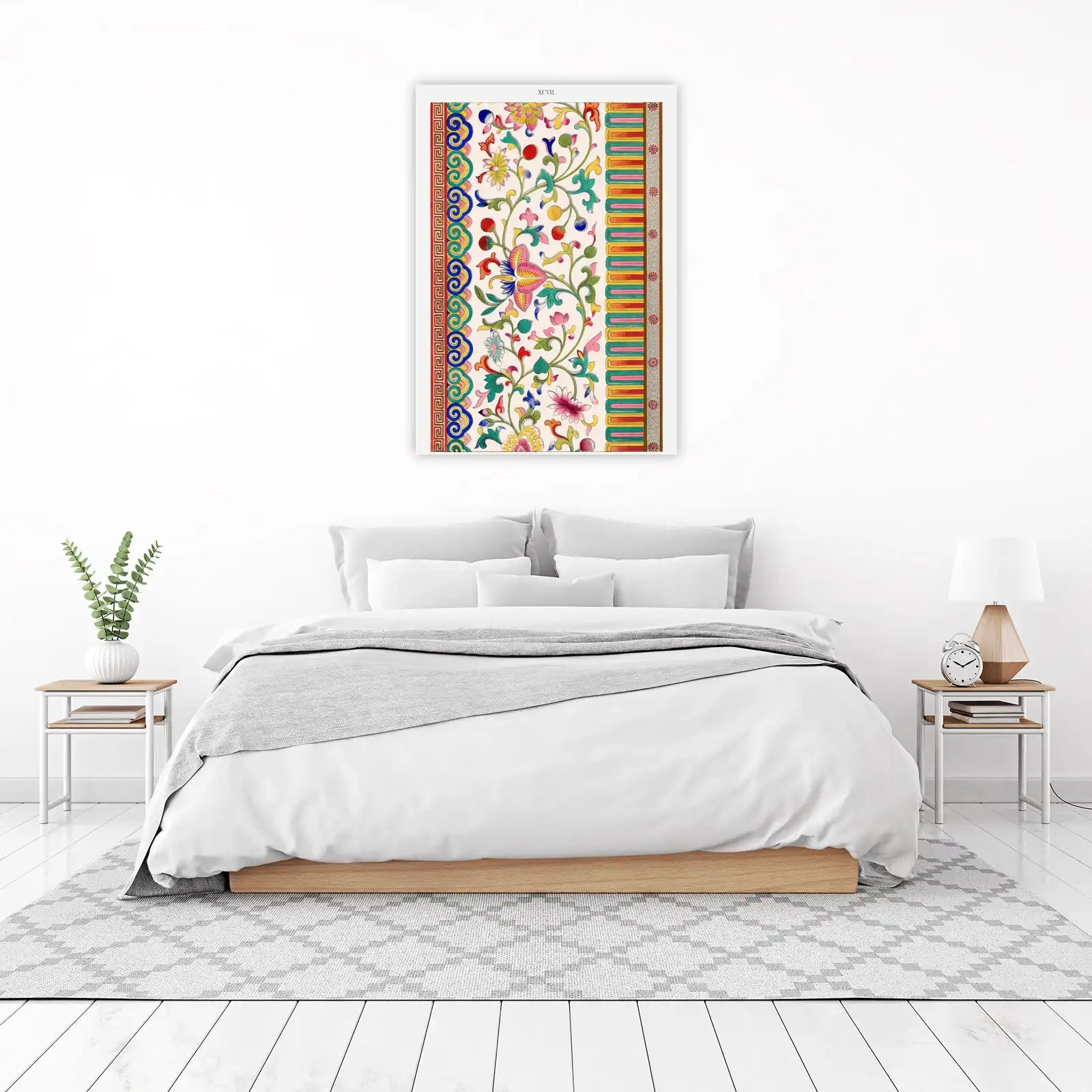 Vibrant Floral Scrollwork Wall Art