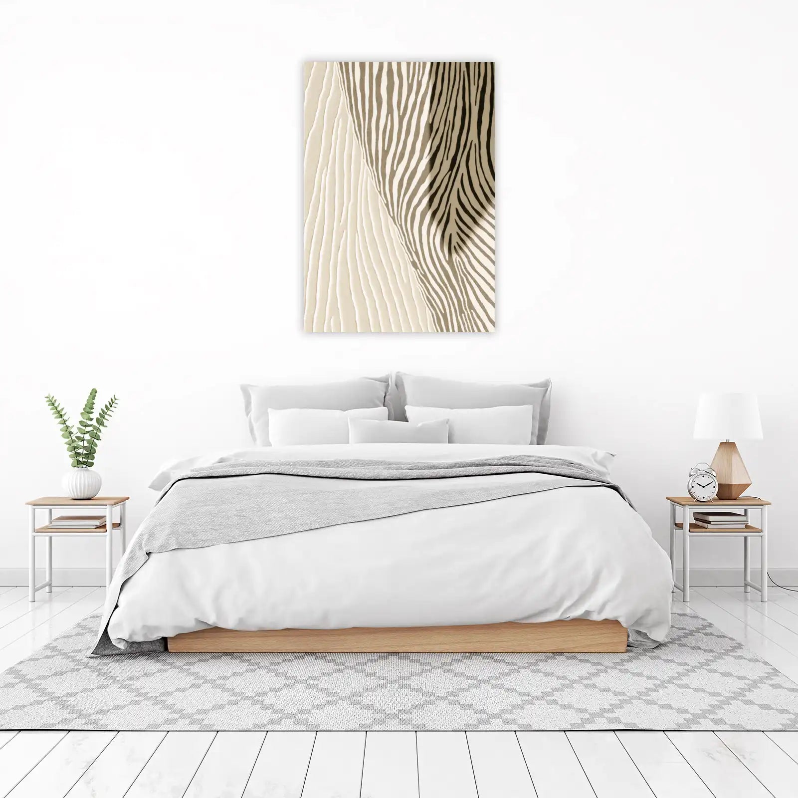 Elegant Zebra Stripes Abstract Wall Art