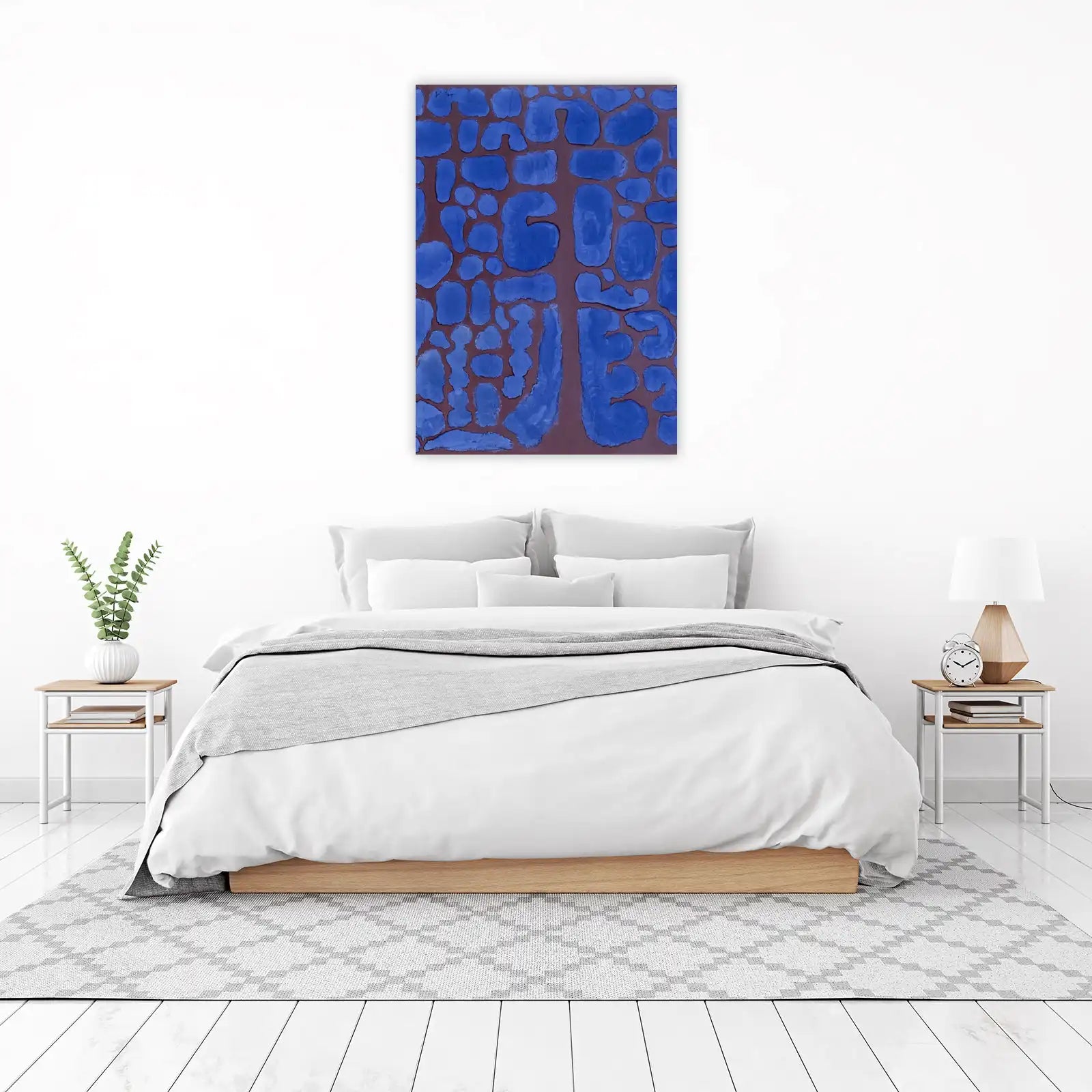 Abstract Blue Organic Shapes Wall Art