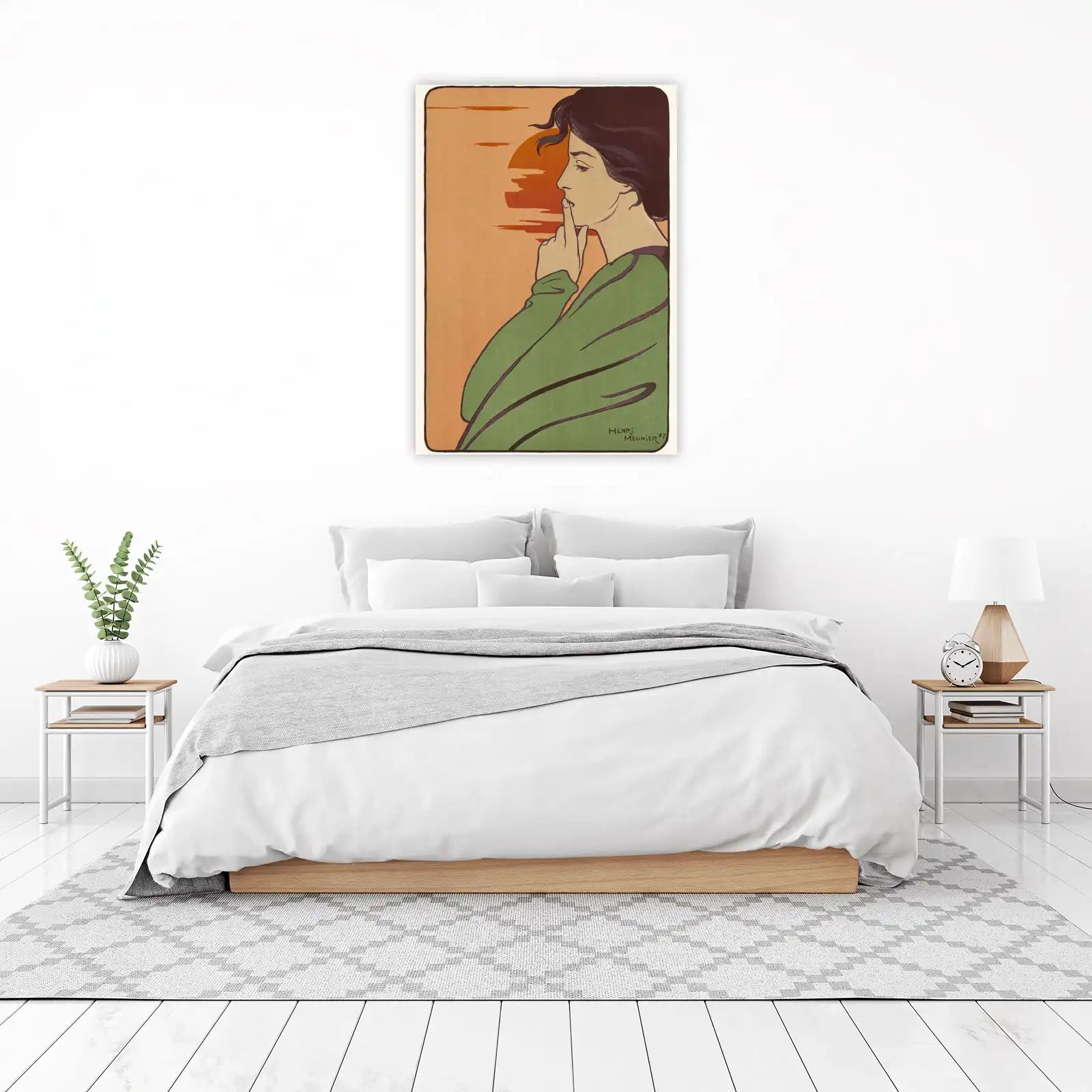 Mysterious Woman Sunset Art Wall Art
