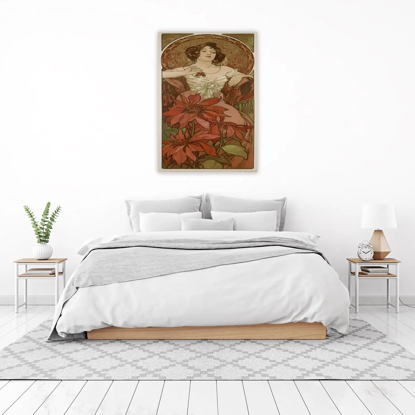 Art Nouveau Woman & Flowers Wall Art