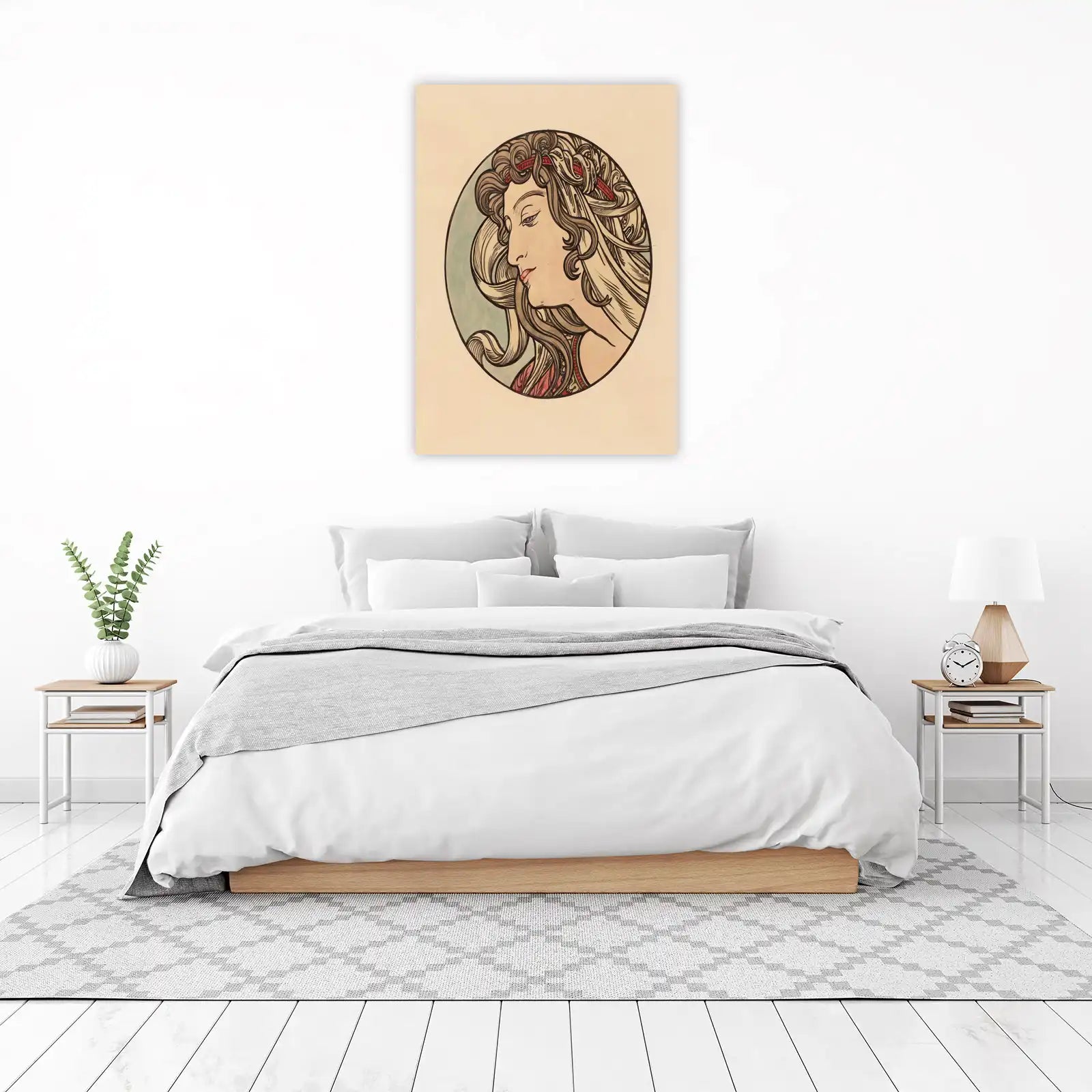 Art Nouveau Woman Profile Wall Art