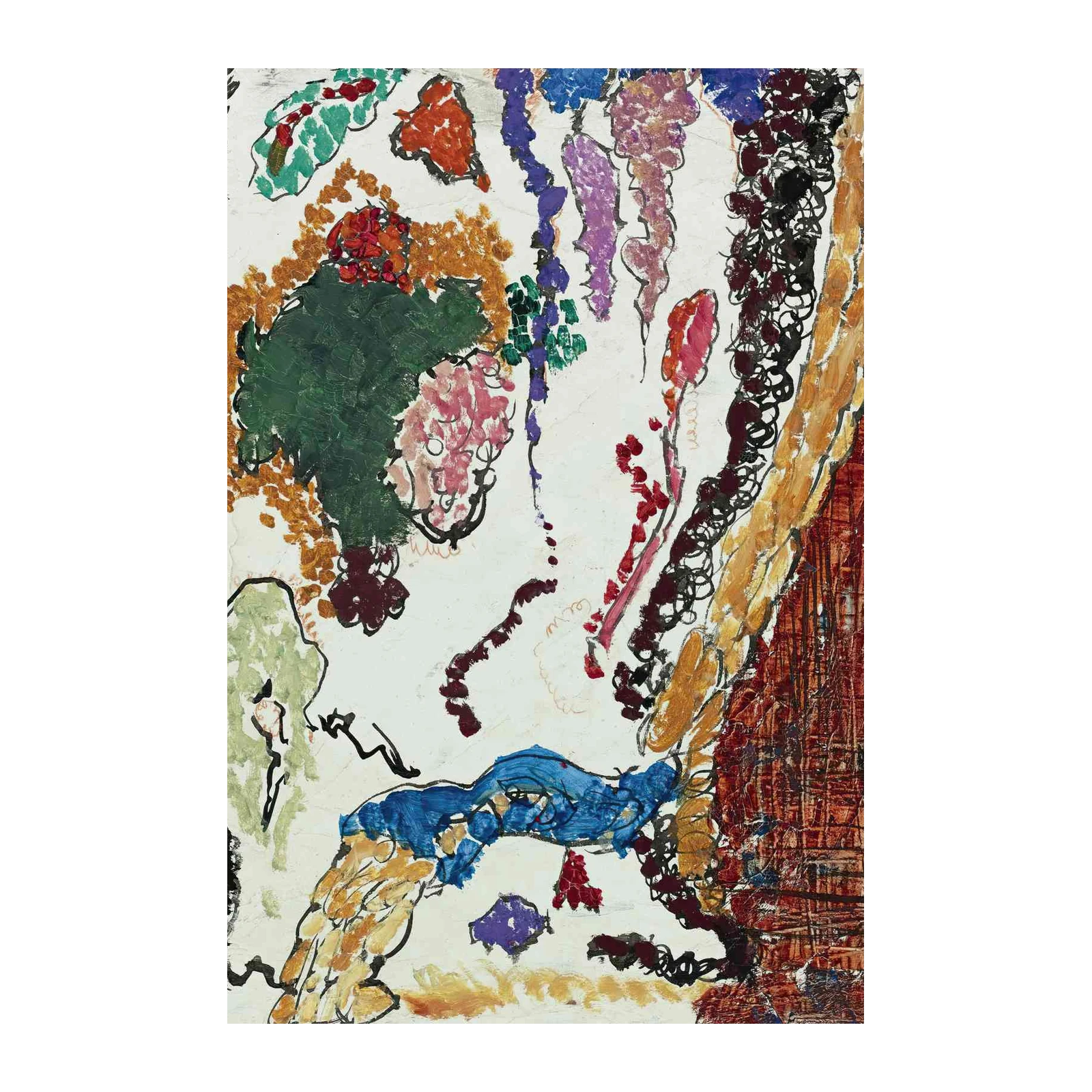 Vibrant Abstract Expressionist Garden Wall Art