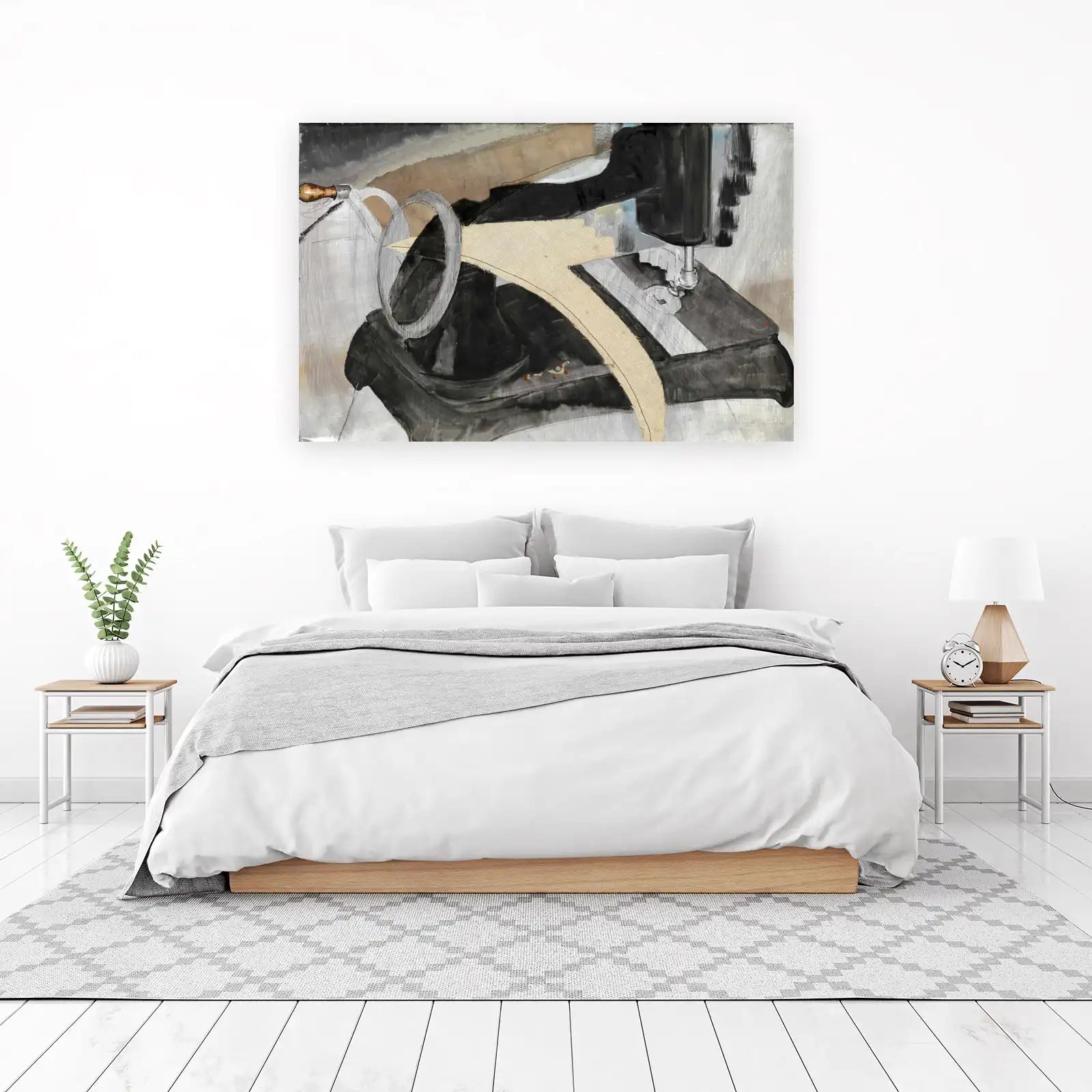 Industrial Stitch Modern Sewing Machine Wall Art