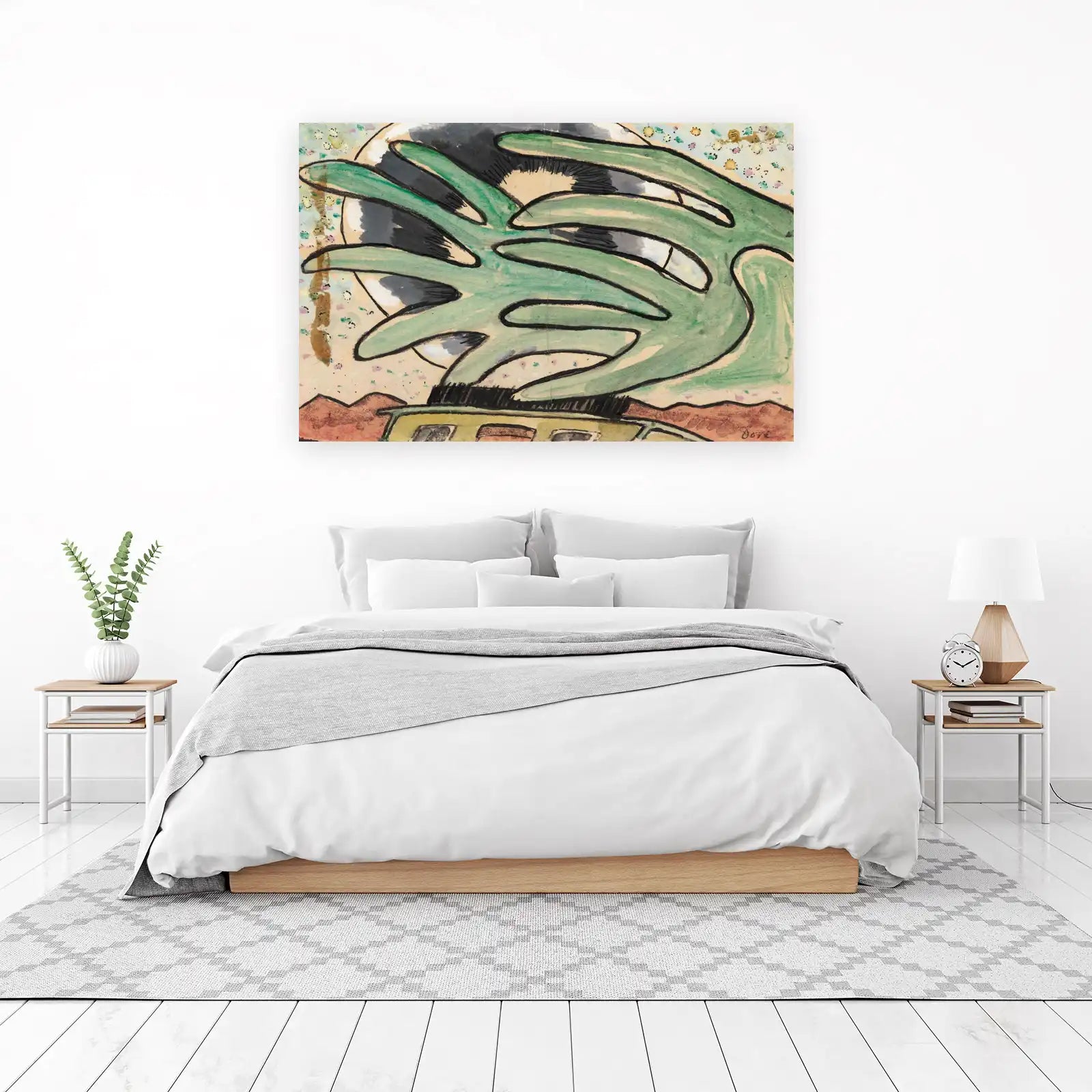 Abstract Green Hands Lunarscape Wall Art