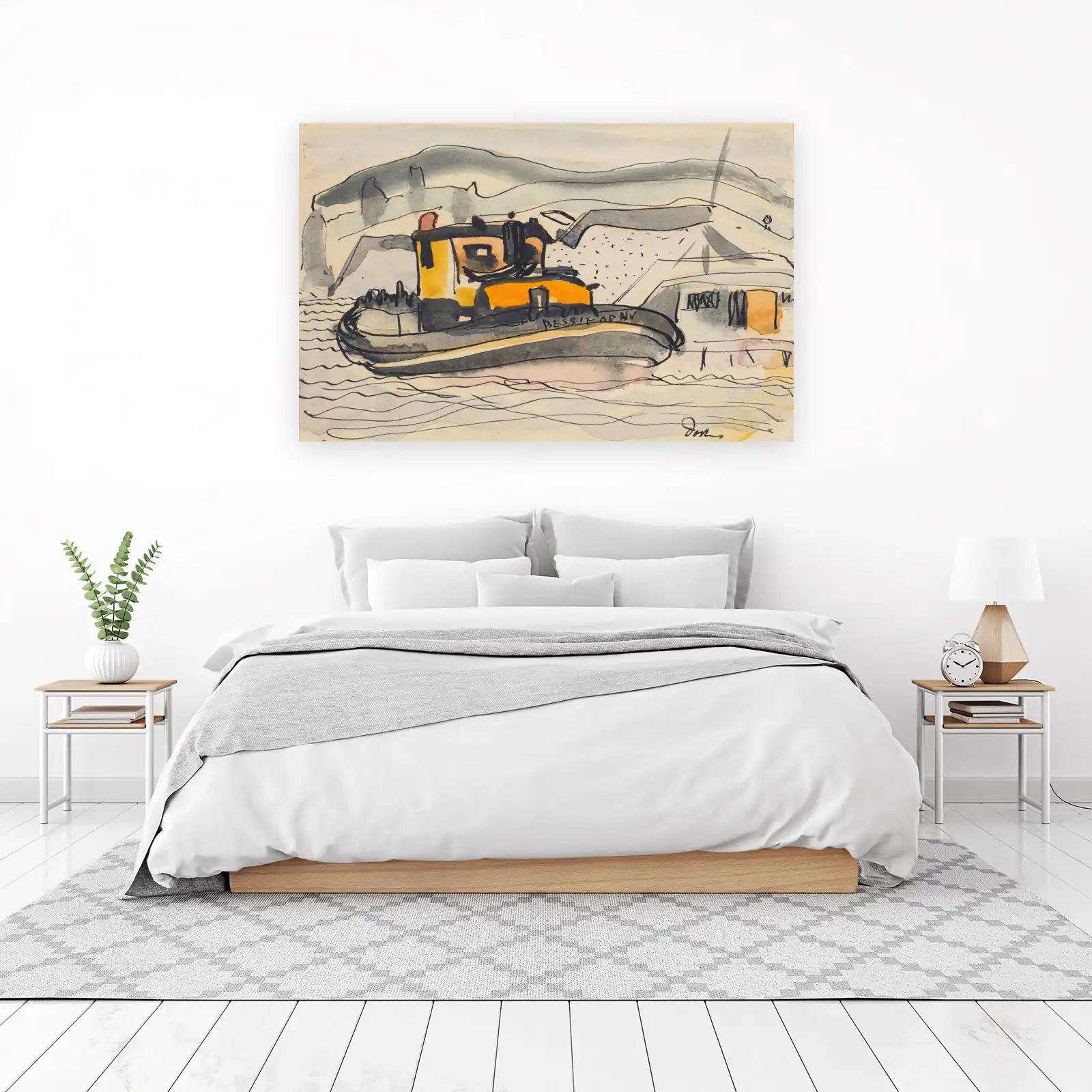 Nautical Tugboat "Bessie" Sketch Wall Art